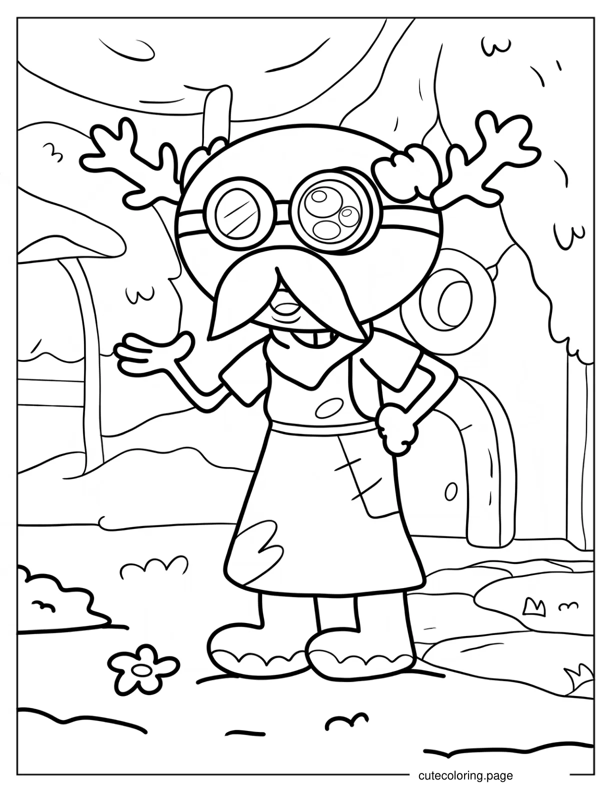 Amphibia Axolotl Coloring Page For Kids coloring page