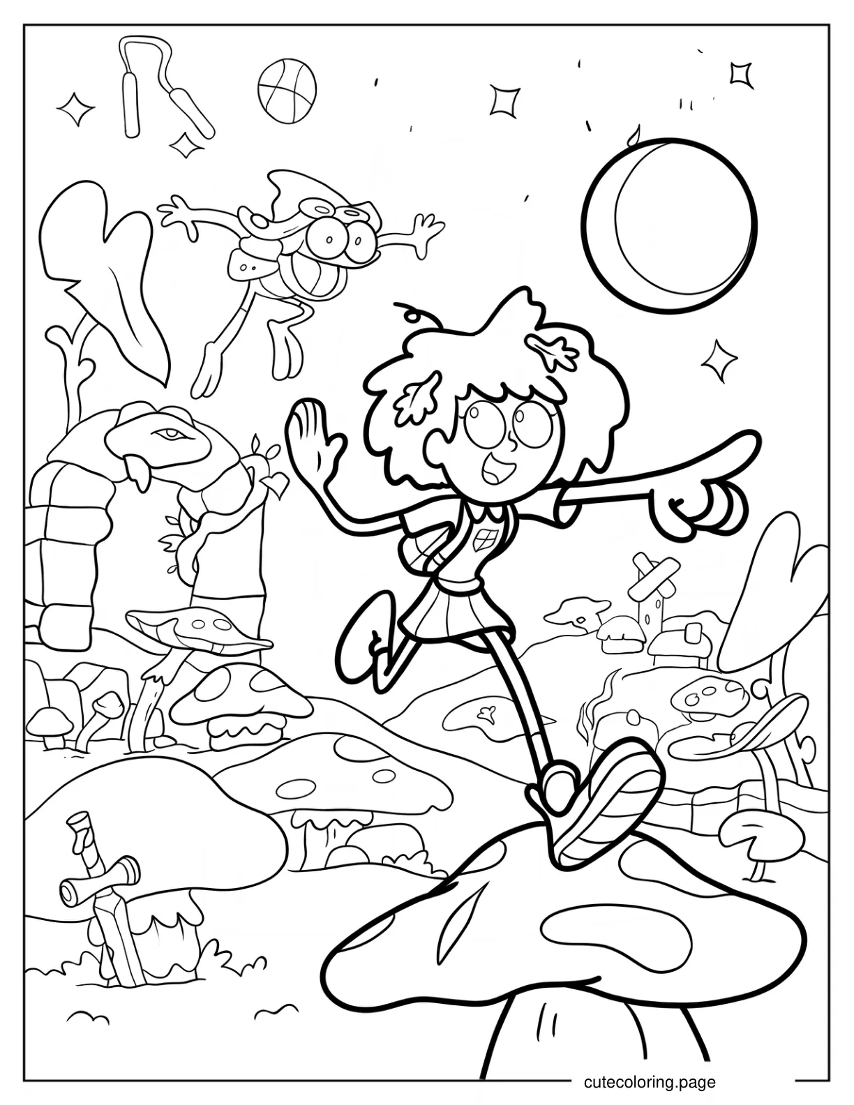 Anne Boonchuy Running With Hop Pop coloring page