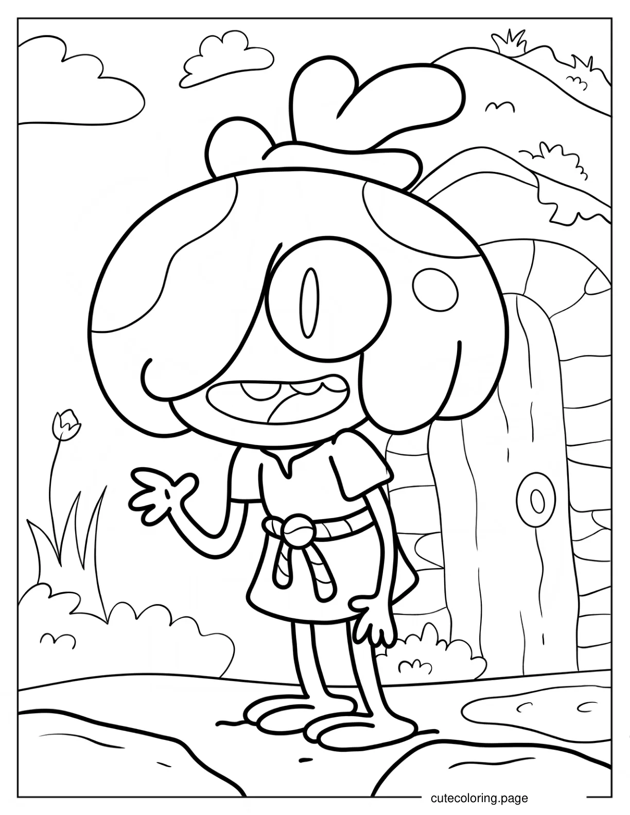 Kawaii Maddie Flour Coloring Page For Preschoolers coloring page