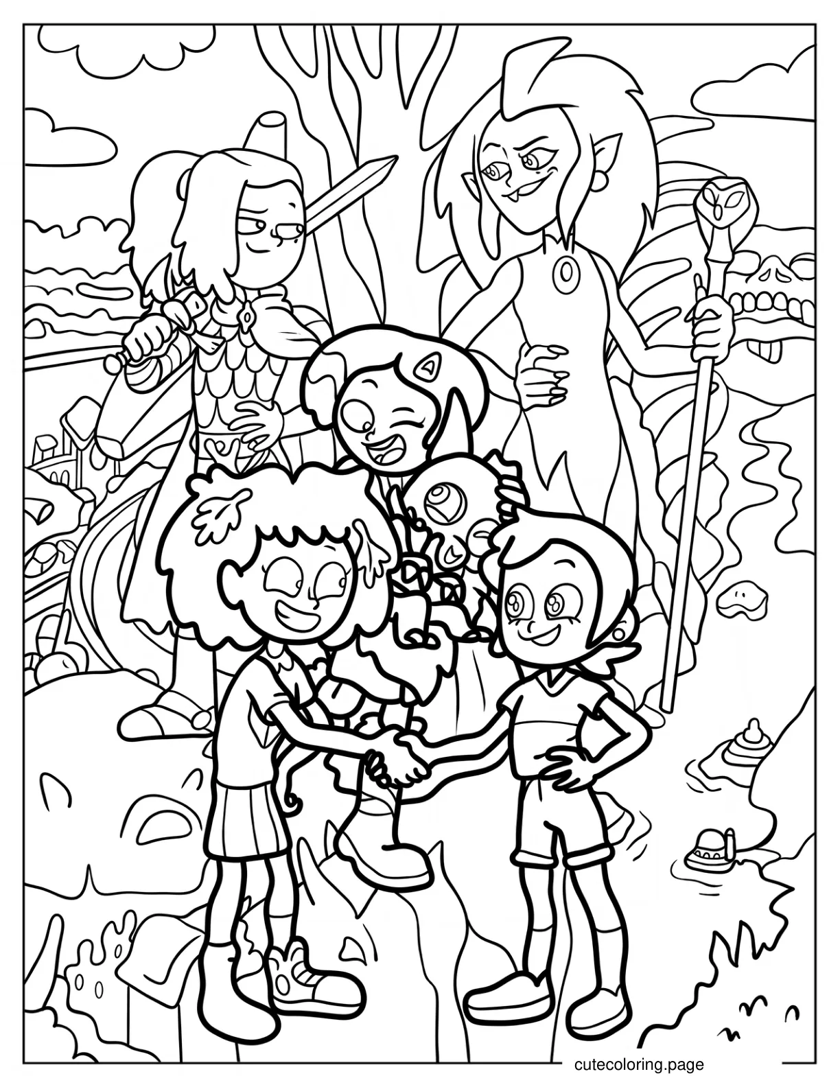 Sasha Waybright Edalyn Clawthorne Marcy Wu Anne Boonchuy Luz Noceda coloring page