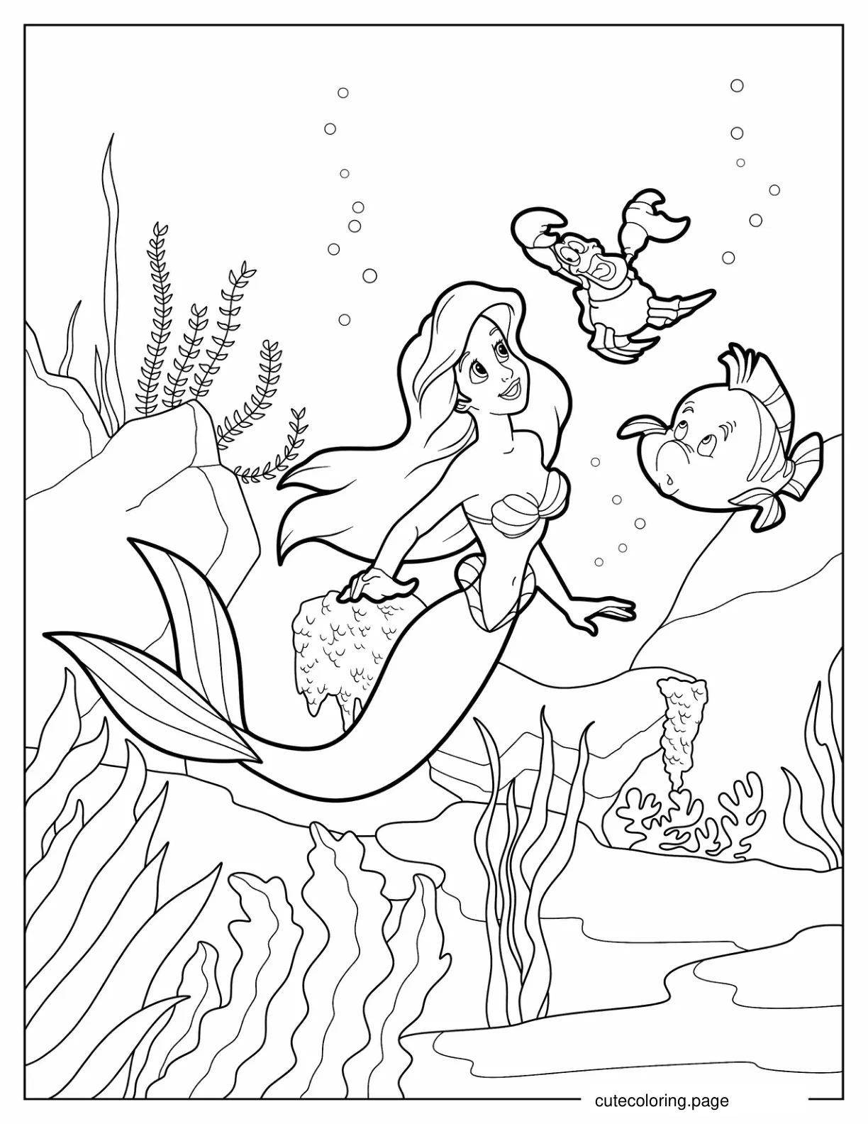 Detailed Little Mermaid Coloring Page coloring page