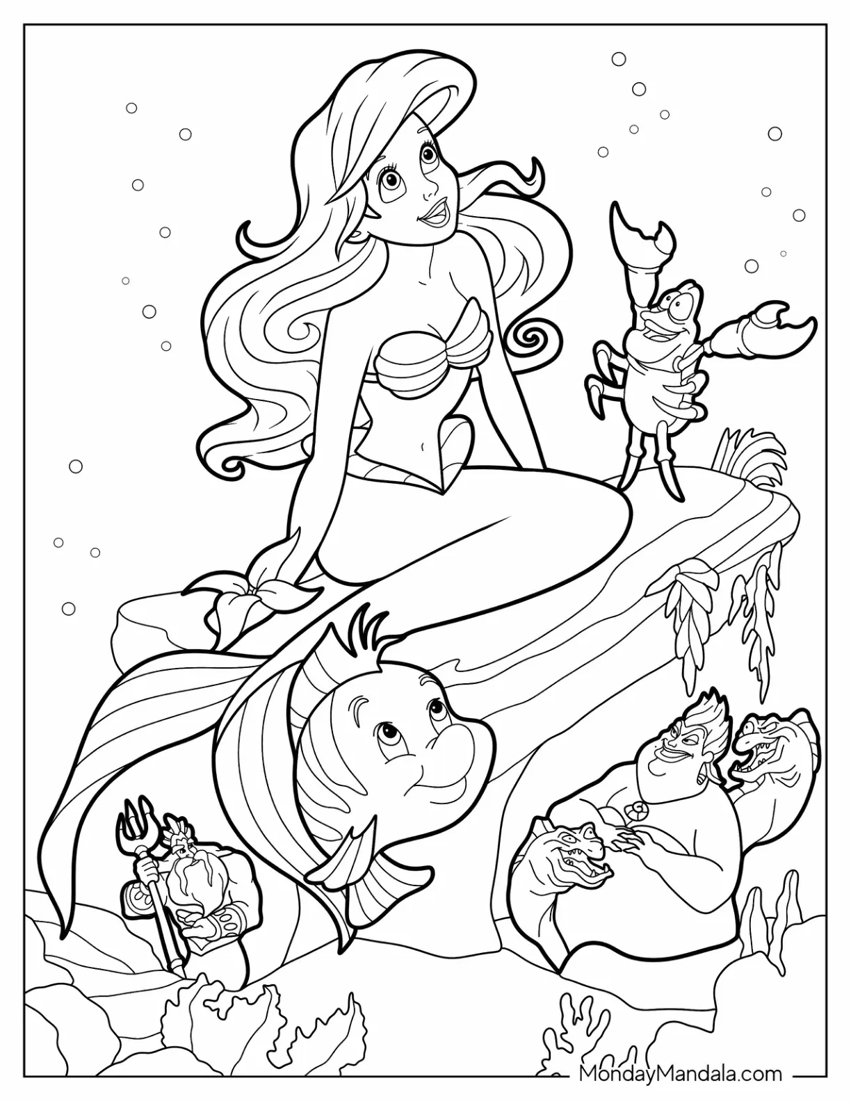 The Little Mermaid Poster Coloring Page coloring page