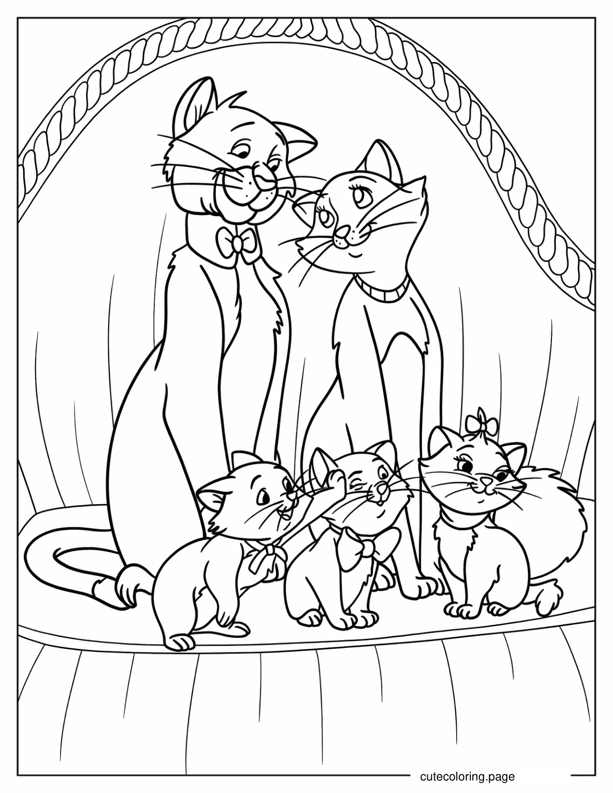 Aristocats Thomas Duchess Berlioz Marie and Toulouse coloring page