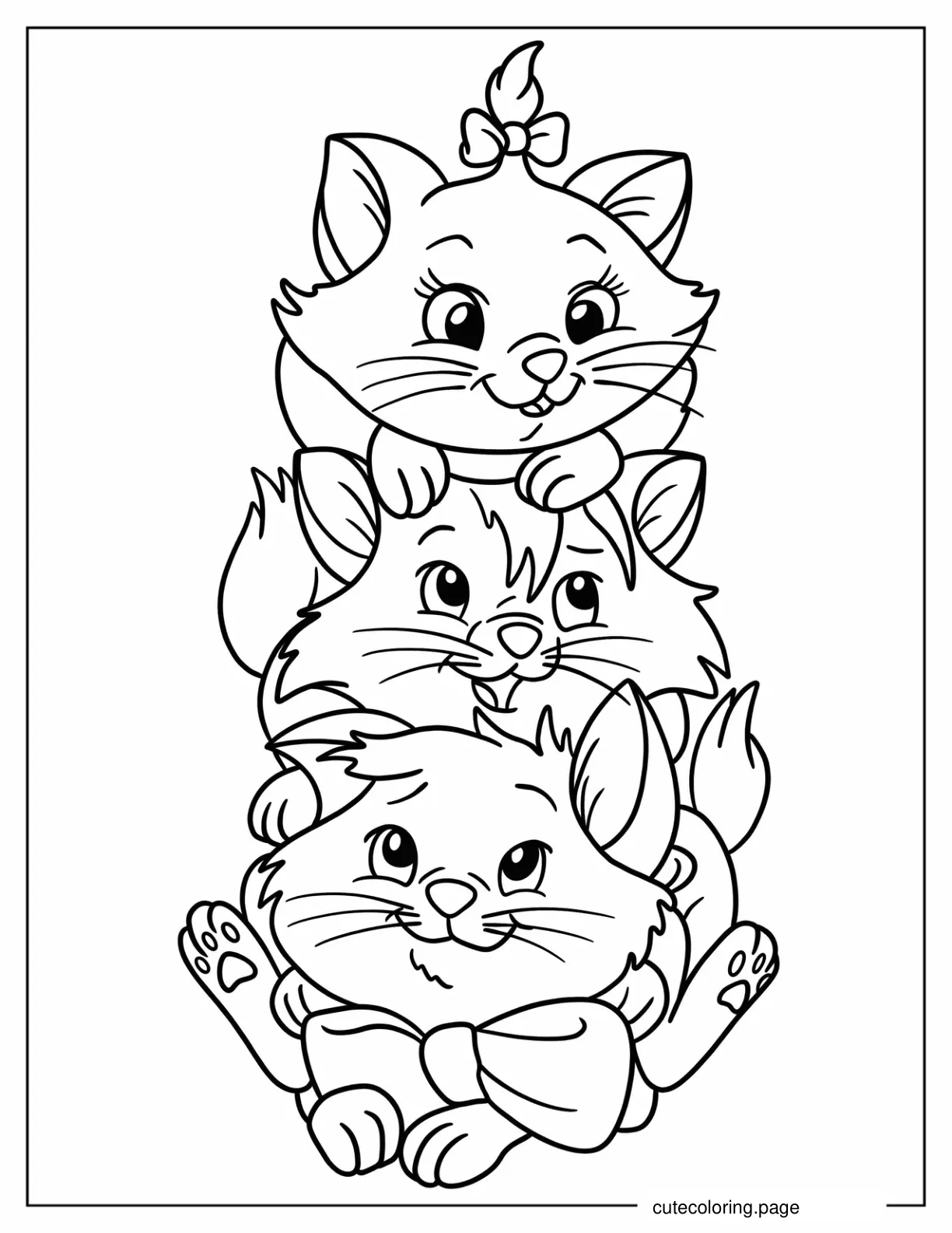 Kawaii Berlioz Marie and Toulouse Coloring Page coloring page