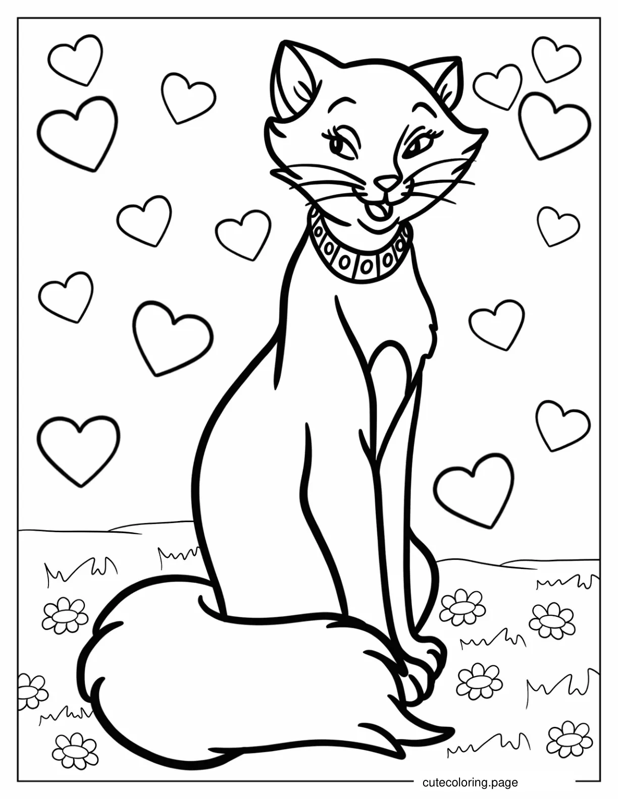 Pretty Duchess With Hearts Coloring Page coloring page