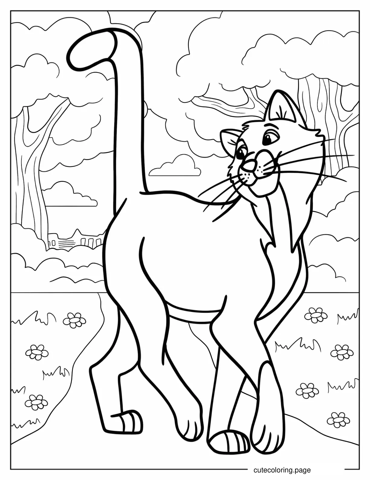 Thomas O_Malley Walking In Park Coloring Sheet For Kids coloring page