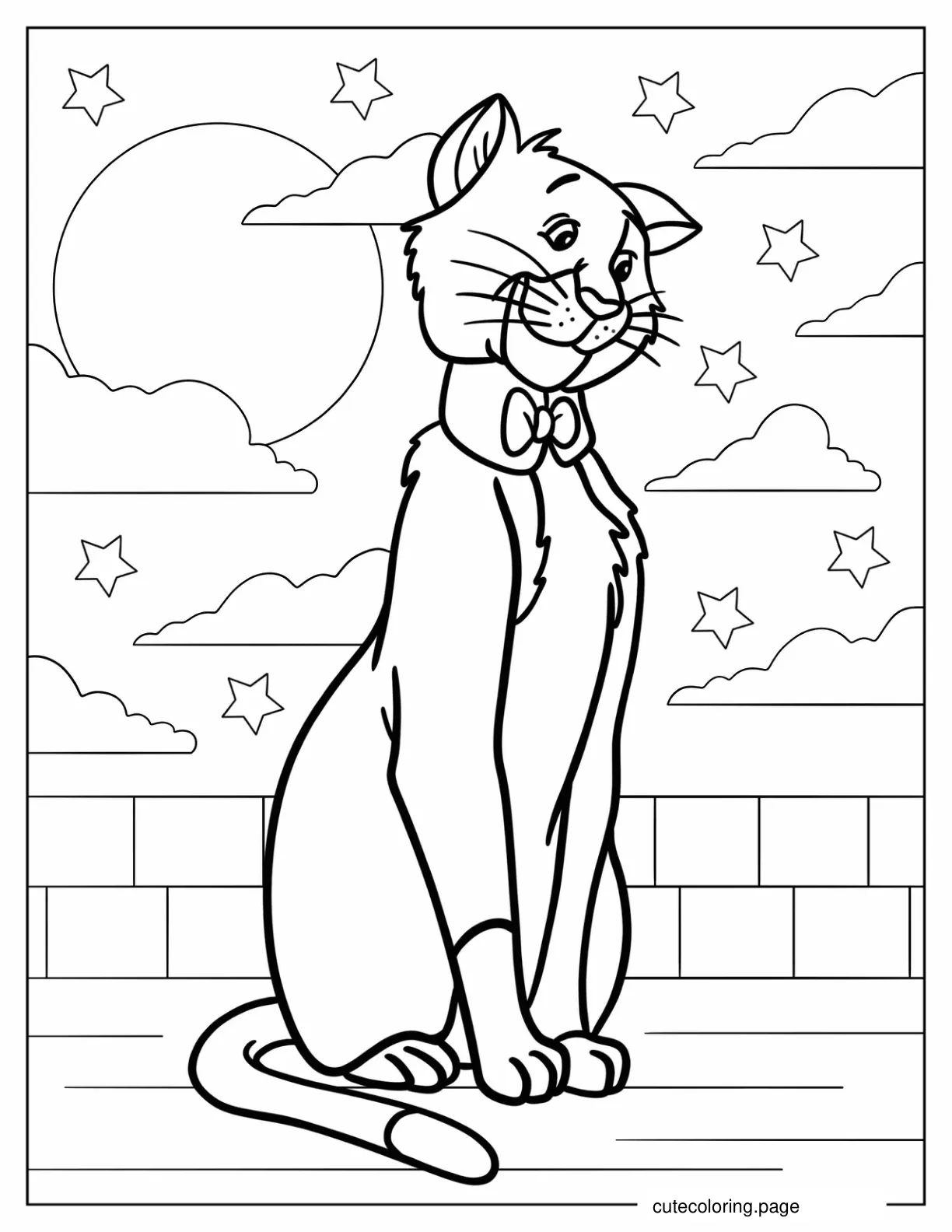 Thomas O_Malley Wearing Bowtie On Starry Night Coloring Page coloring page