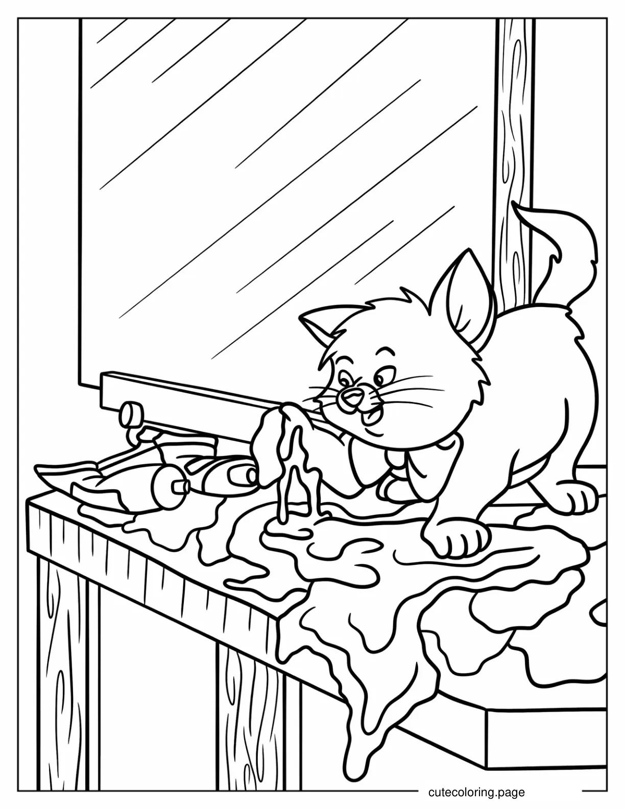 Toulouse Playing With Toothpaste Coloring Page For Kids coloring page