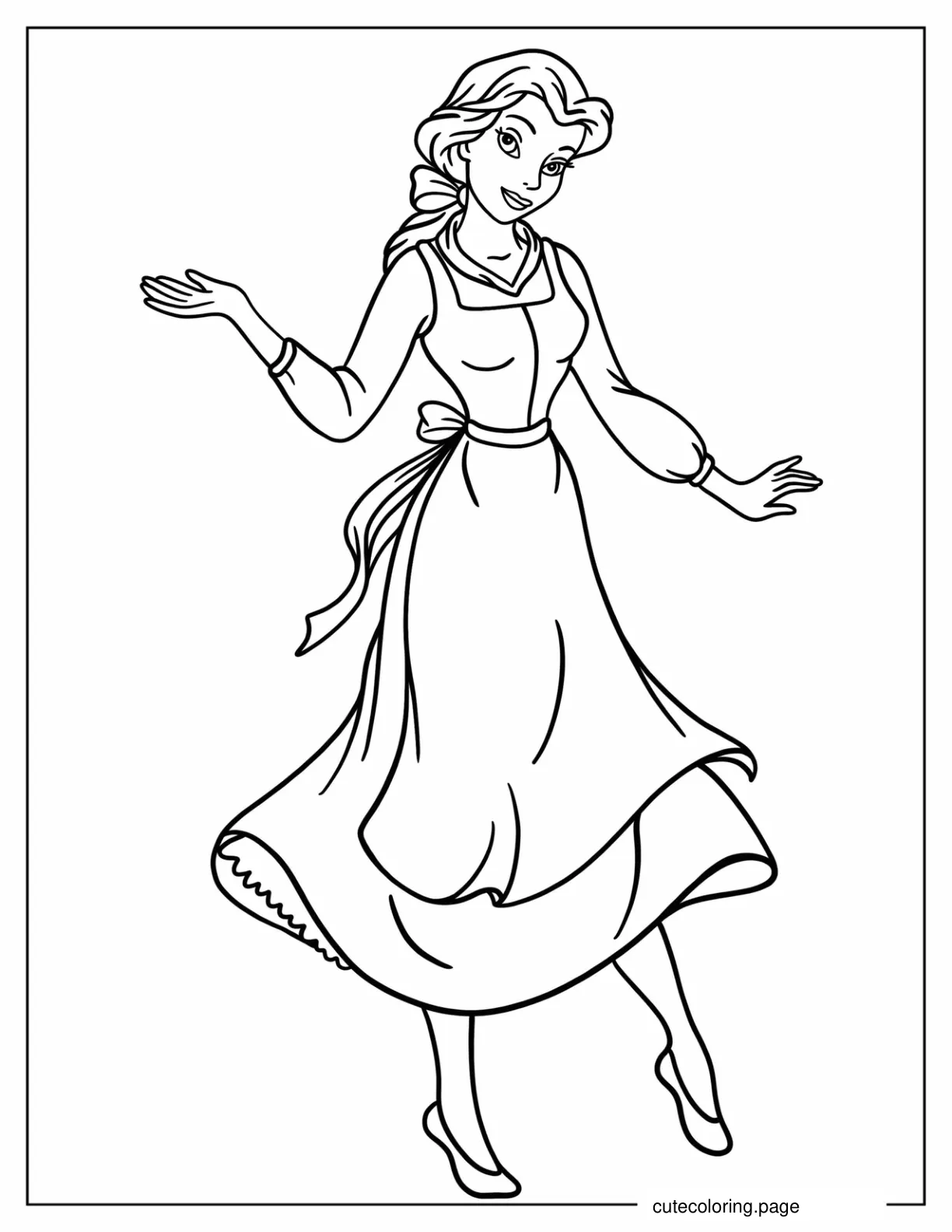 Easy Outline Of Belle Coloring In coloring page