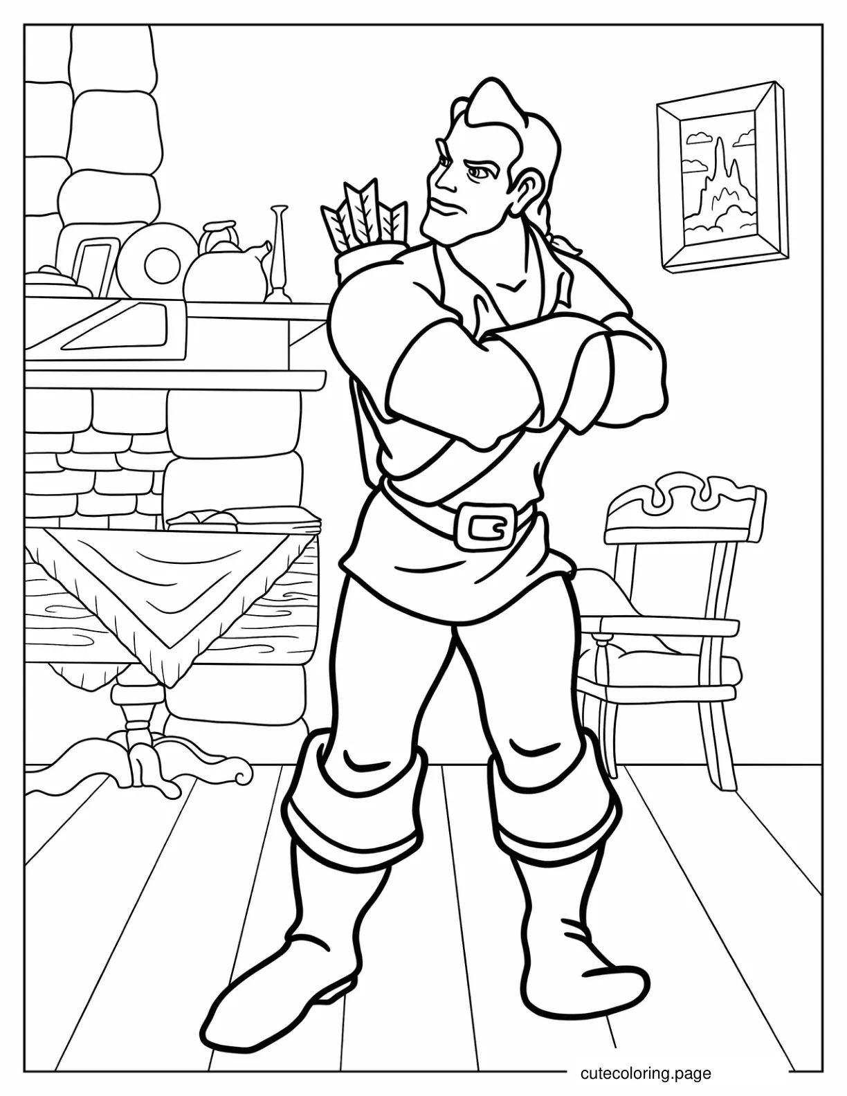 Gaston In Tavern Coloring Sheet coloring page