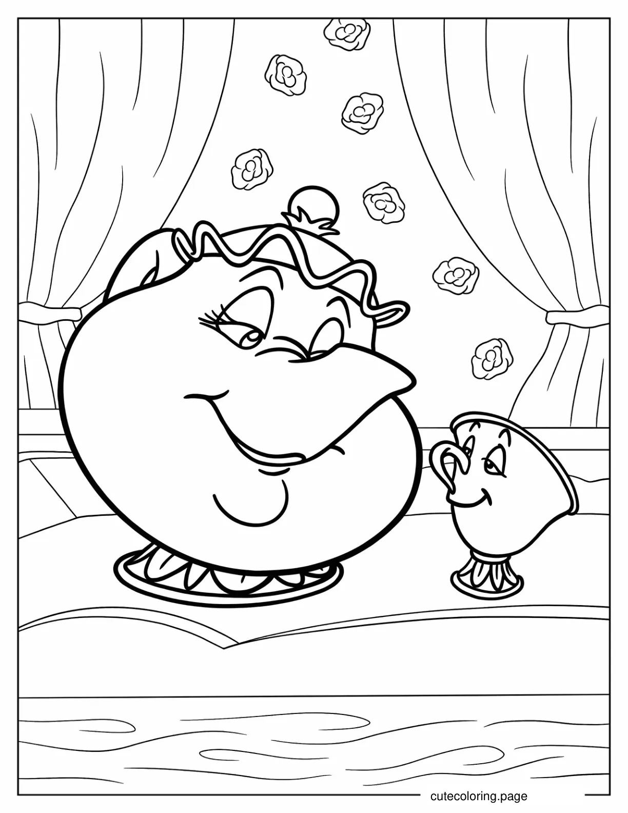 Mrs. Potts And Chip coloring page