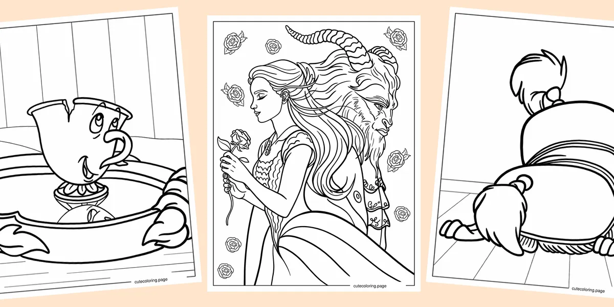 beauty-and-the-beast-coloring-pages