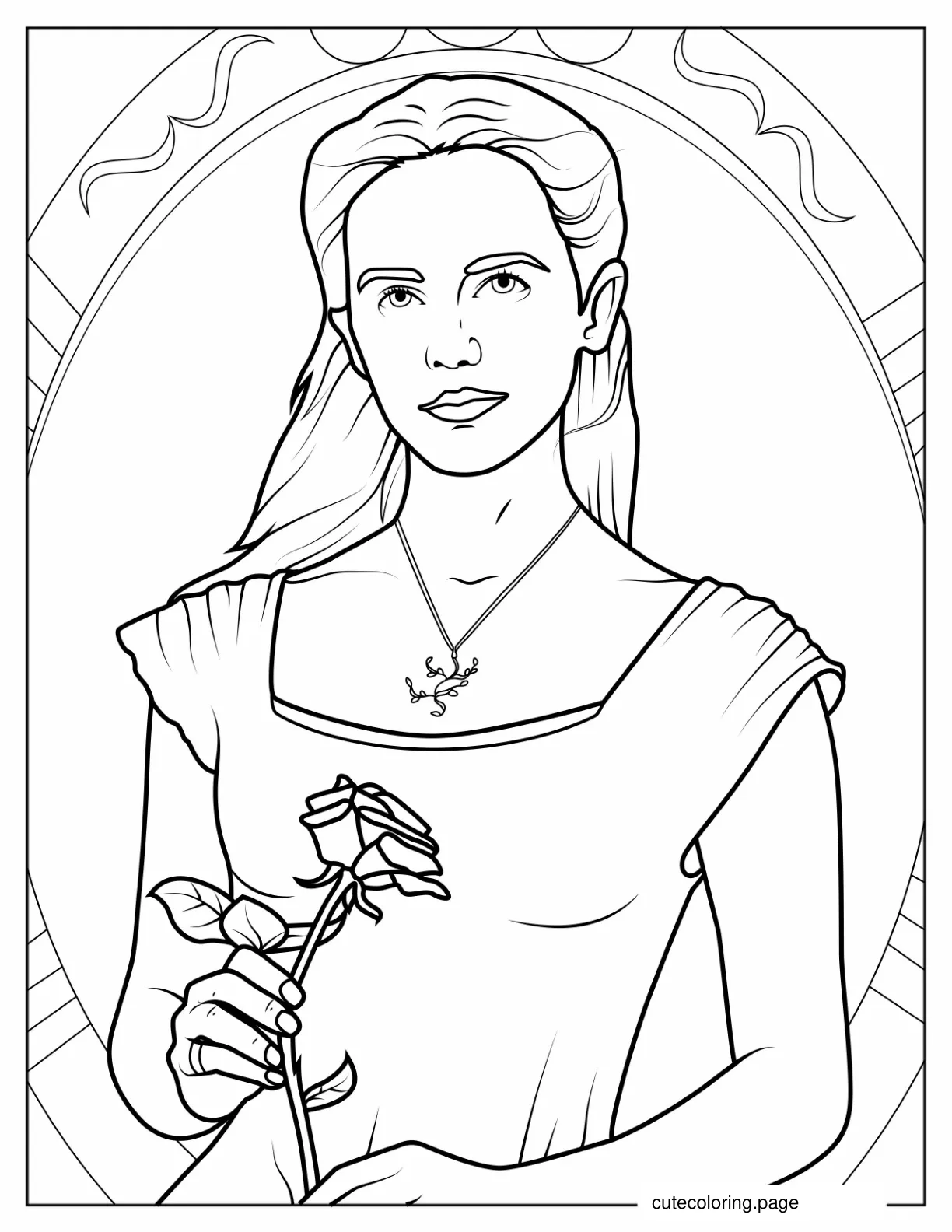 Emma Watson As Princess Bell In Beauty And The Beast coloring page