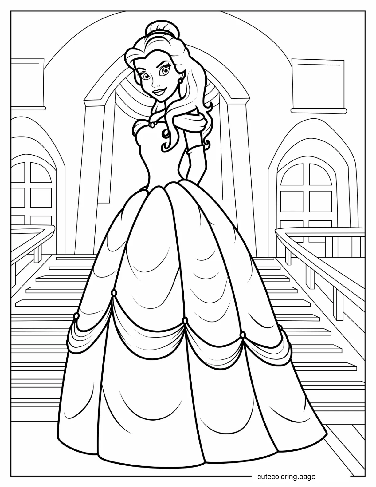 Princess Belle Coloring Sheet coloring page