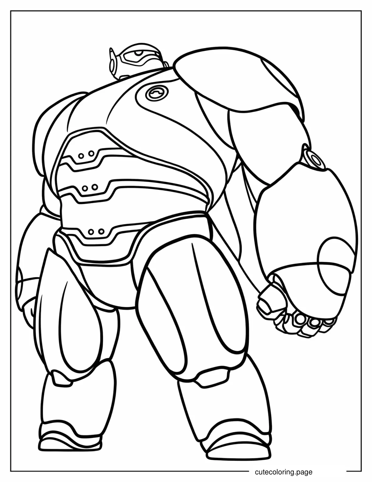 Baymax In Super Armor Outline Coloring Page coloring page