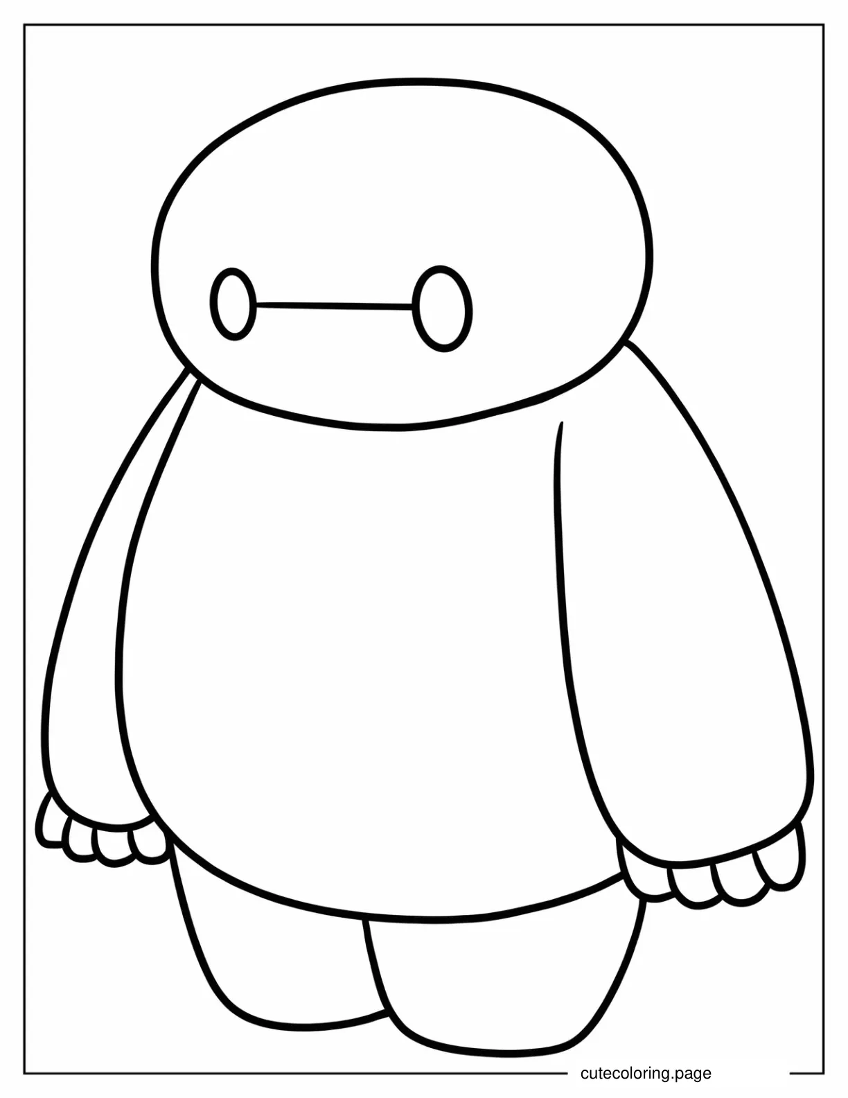 Chibi Baymax Coloring Page For Preschoolers coloring page