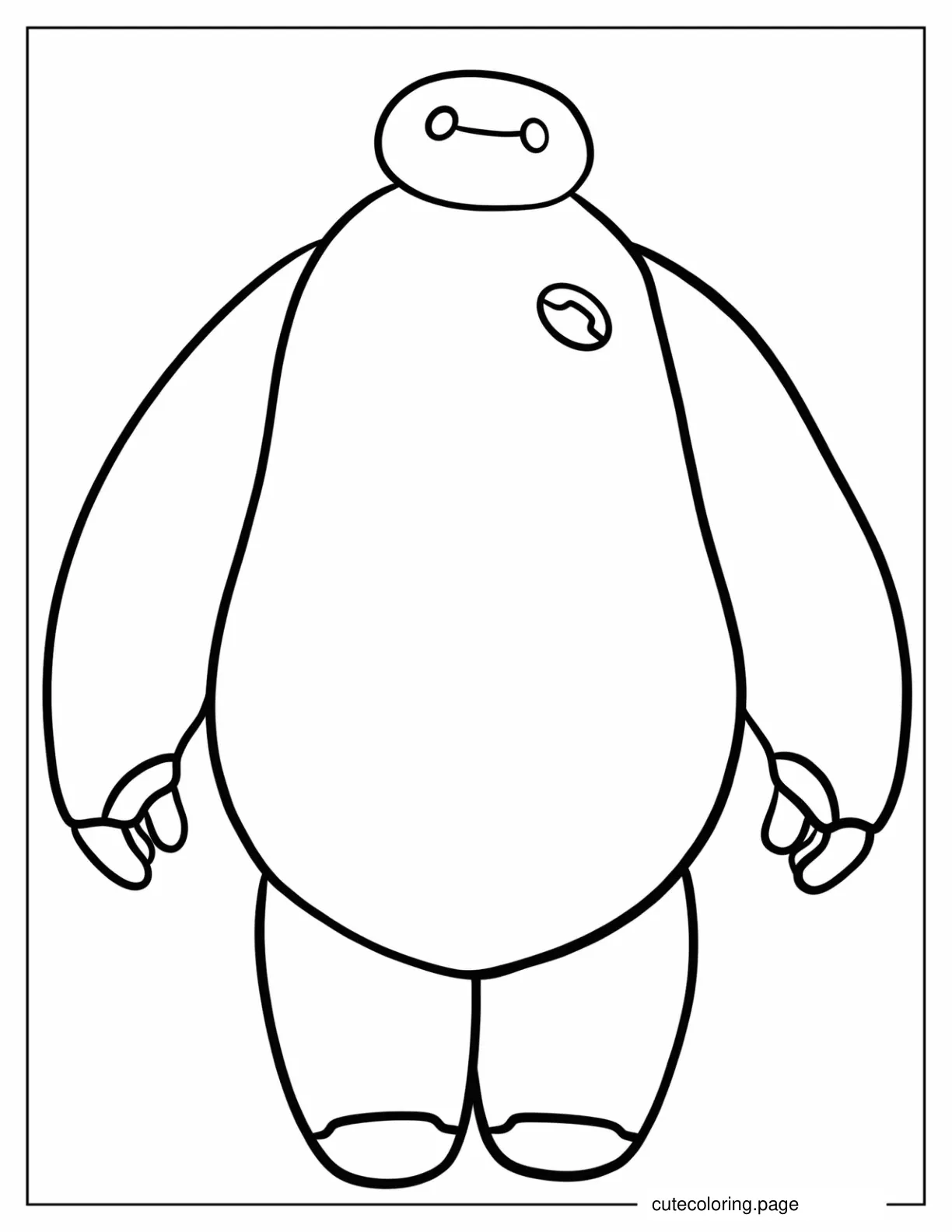 Easy Baymax Outline Coloring Sheet For Preschoolers coloring page