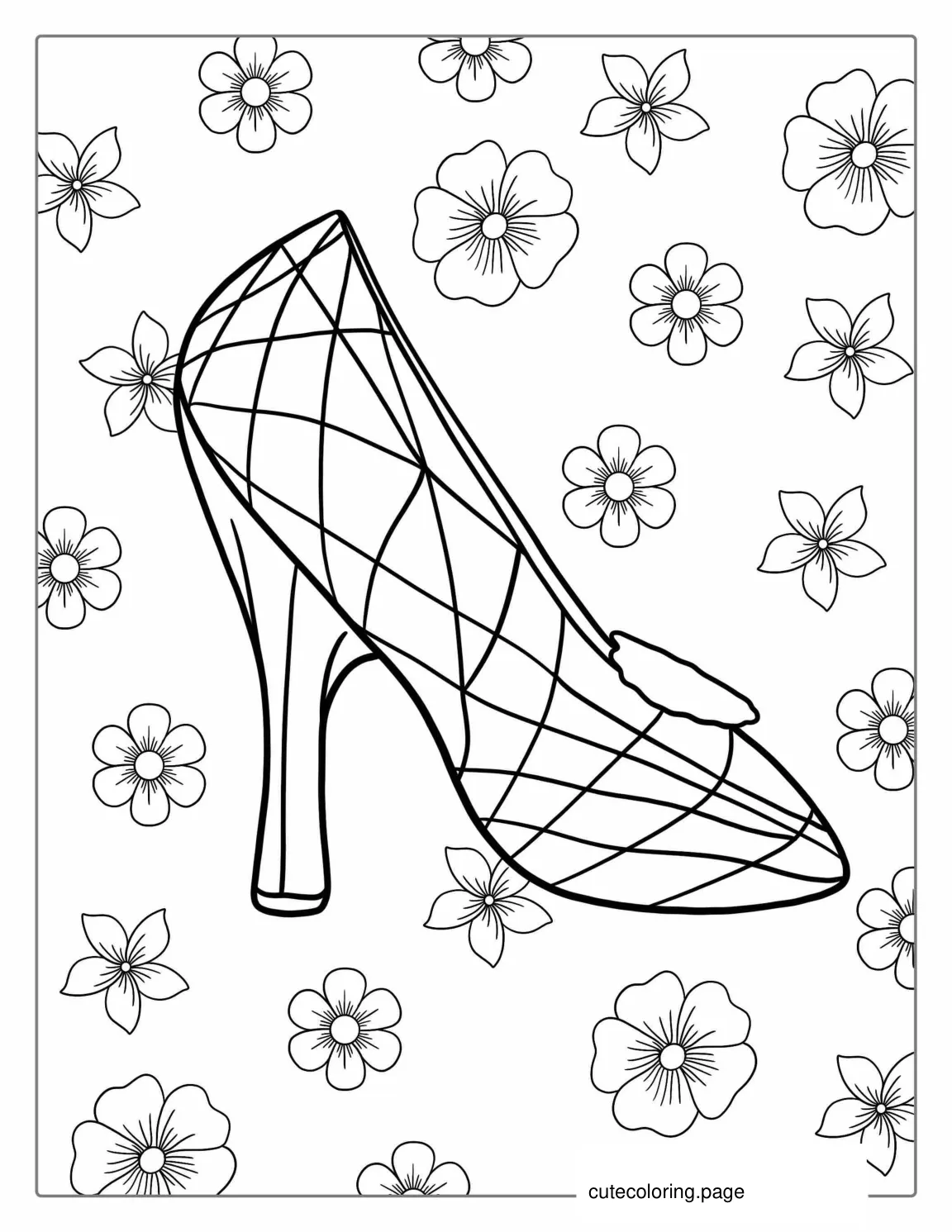 Cinderella Glass Slipper Coloring Page coloring page