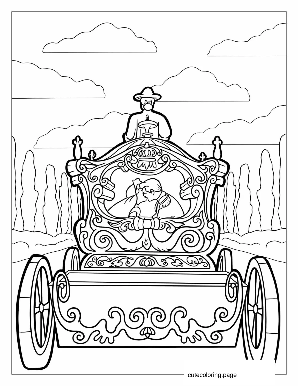 Cinderella Happily Ever After Coloring Sheet coloring page