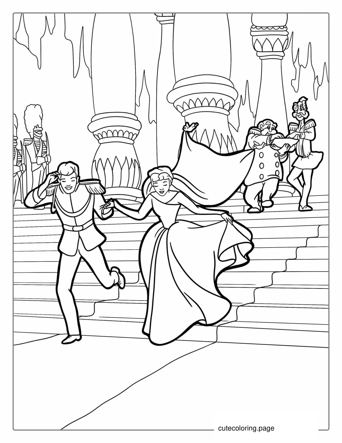 Cinderella Wedding Day Coloring Page coloring page