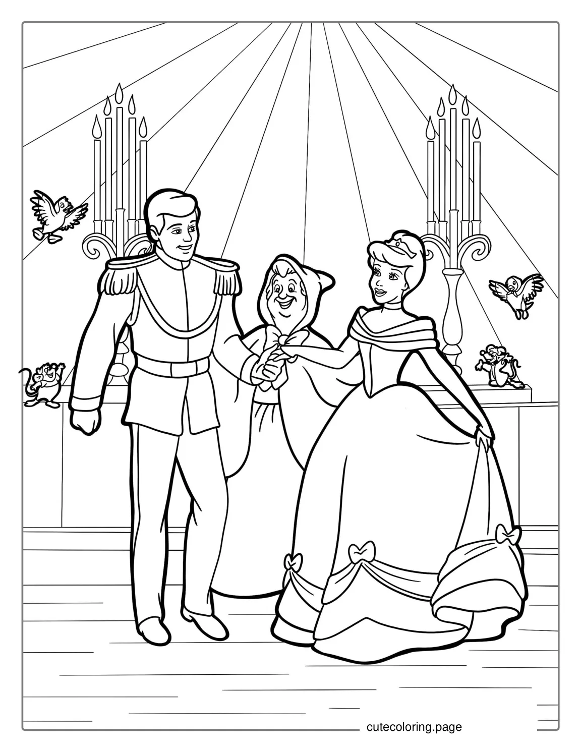 Coloring Page Of Cinderella_s Wedding coloring page