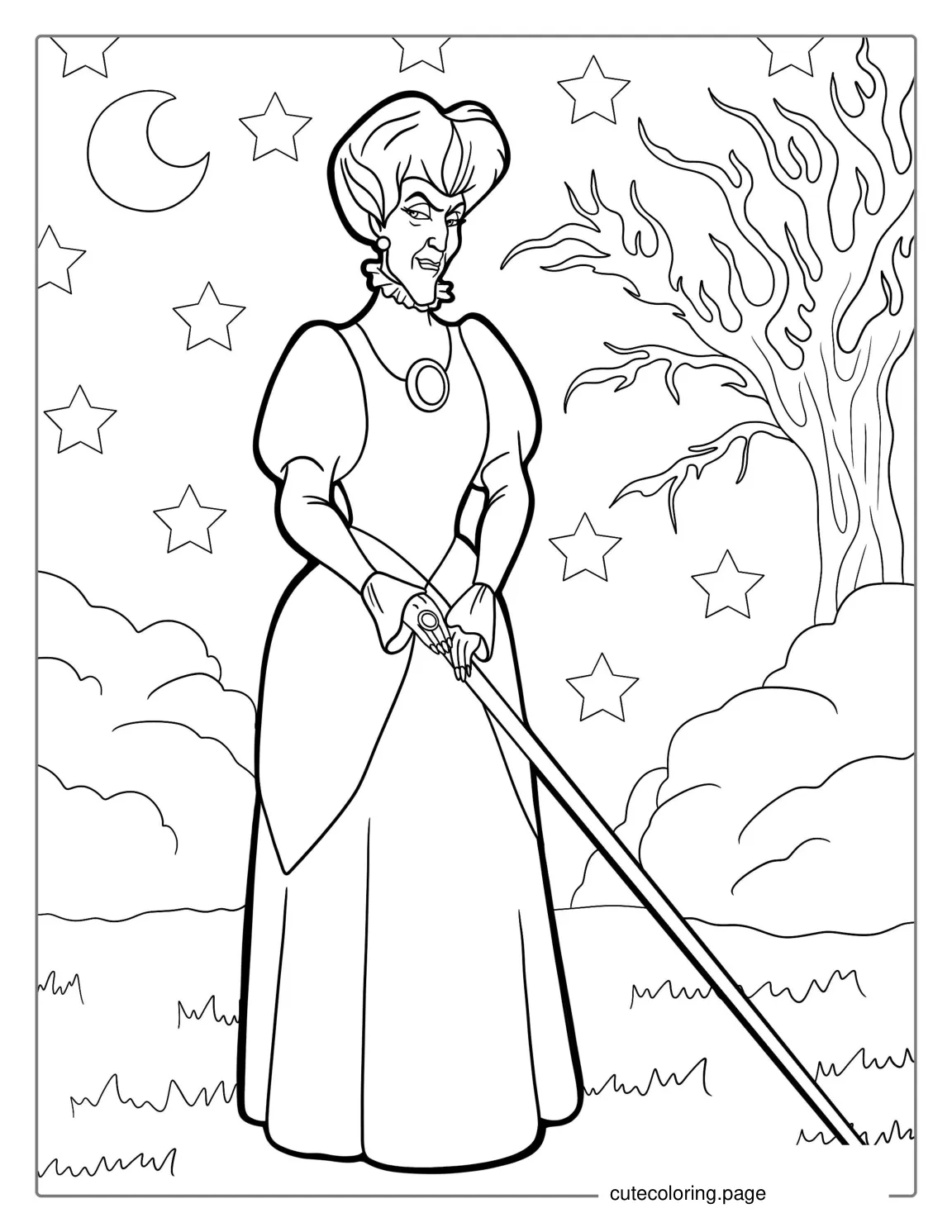 Coloring Page Of The Wicked Stepmother From Cinderella coloring page