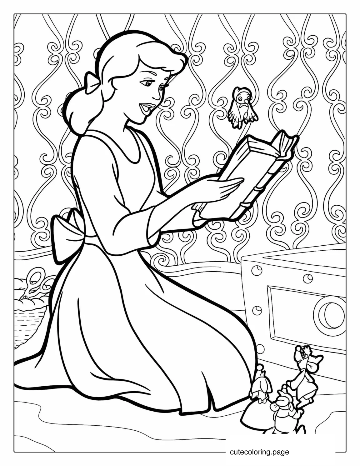 Detailed Coloring Page Of Cinderella coloring page