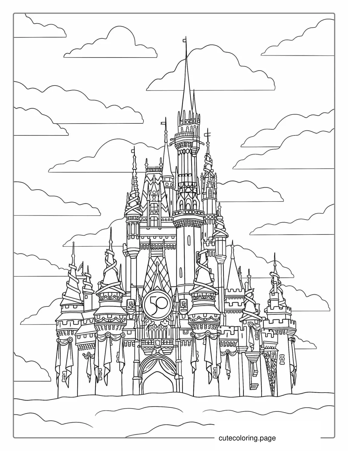 Disney Cinderella Castle Coloring Page coloring page