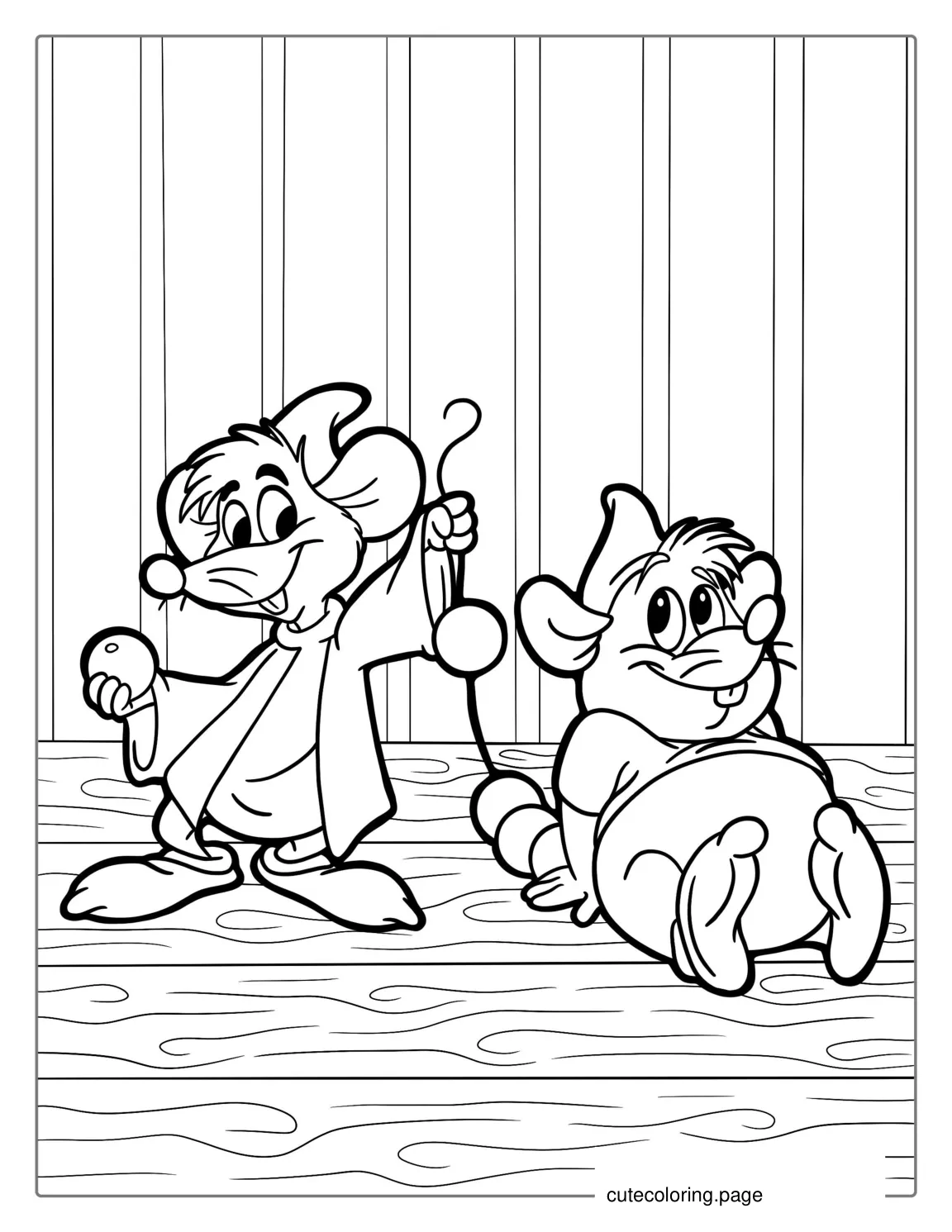 Gus And Jaq Mice Coloring Page For Kids coloring page