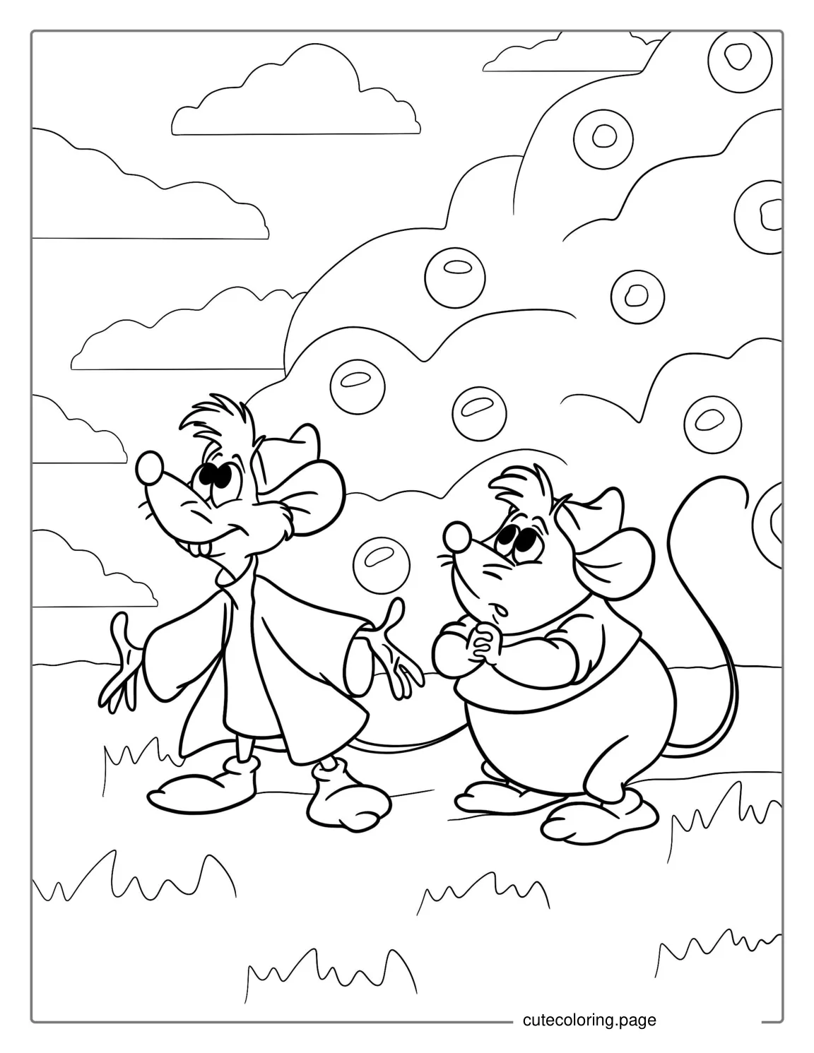 Jaq And Gus Mice From Cinderella To Color coloring page