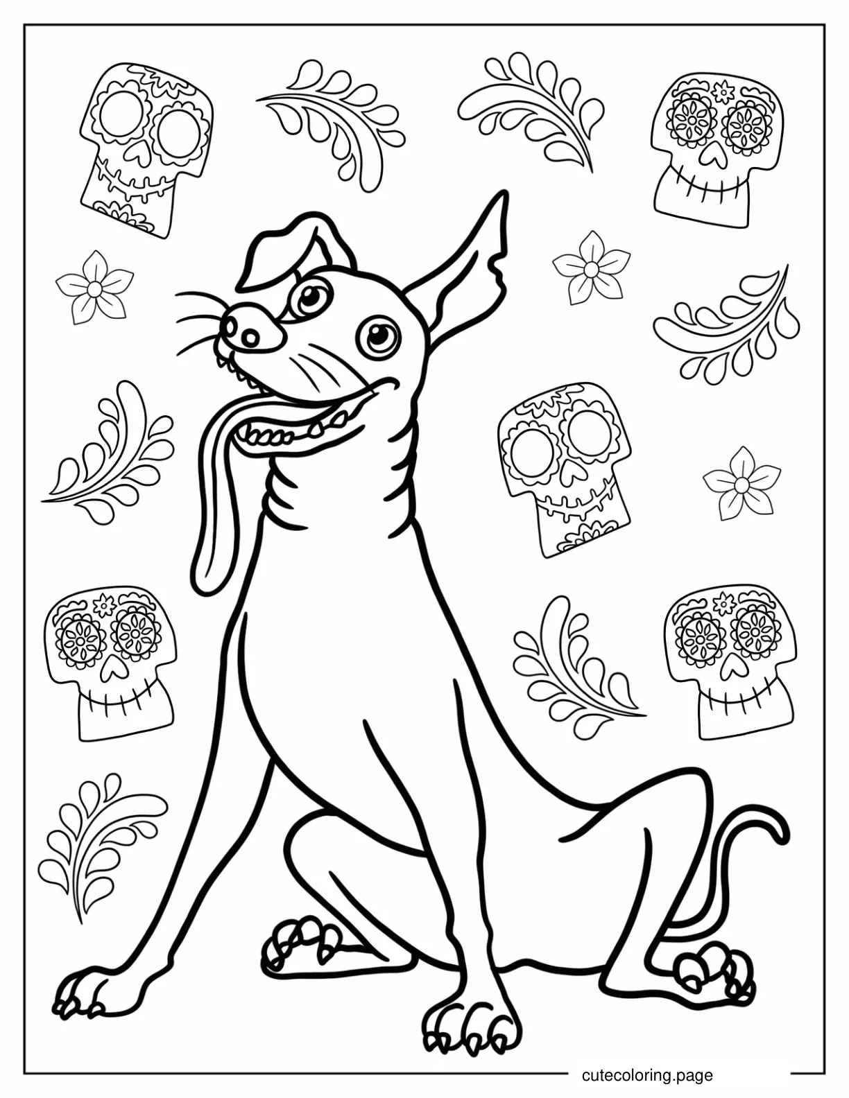 Dante With Tongue Out Coloring Sheet For Kids coloring page