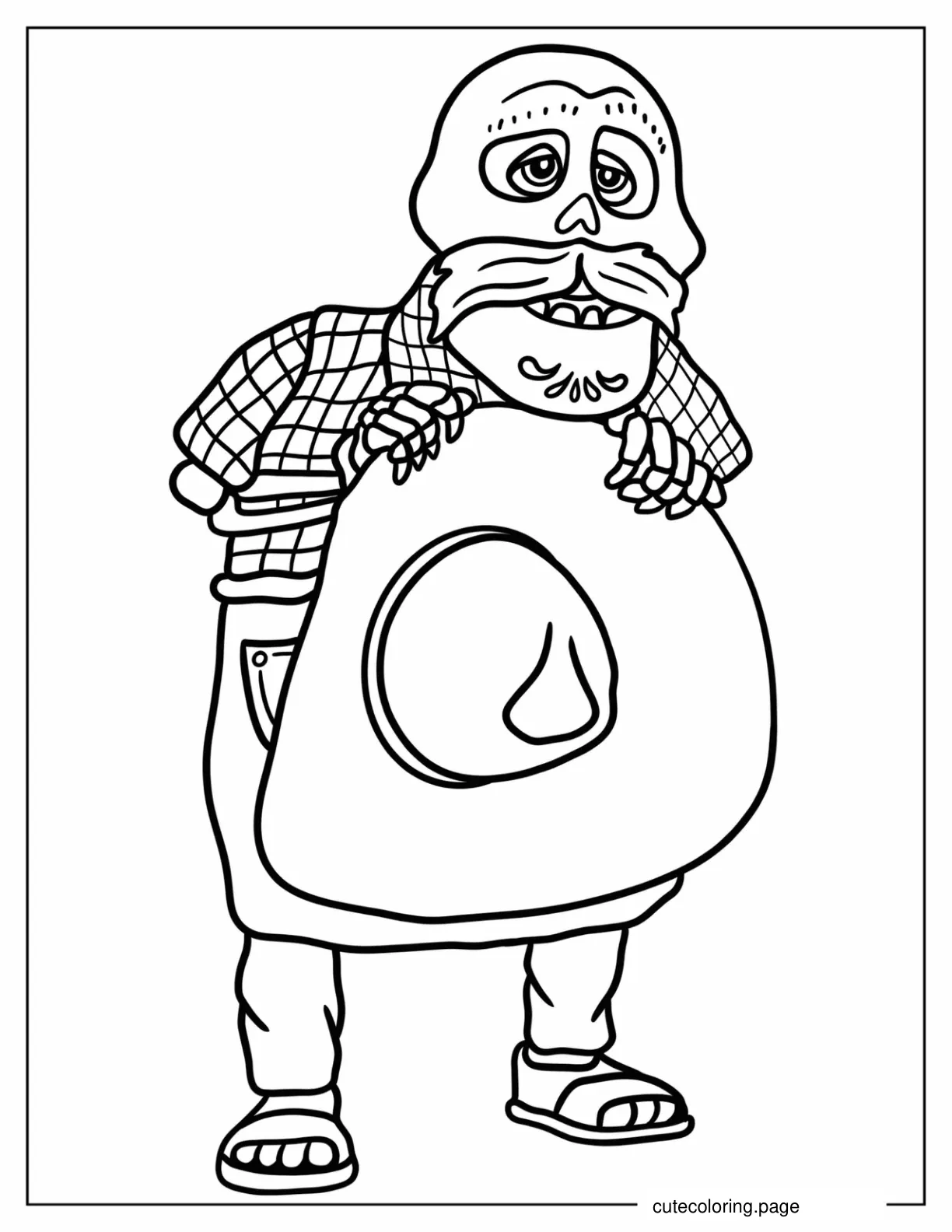 Julio Rivera Holding Sombrero In Coco Coloring Sheet coloring page