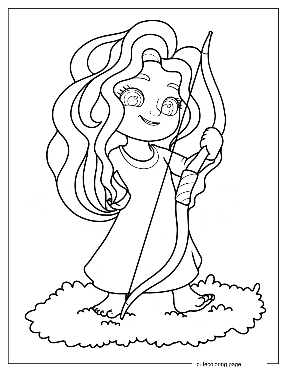 Easy Merida Coloring Page For Kids coloring page