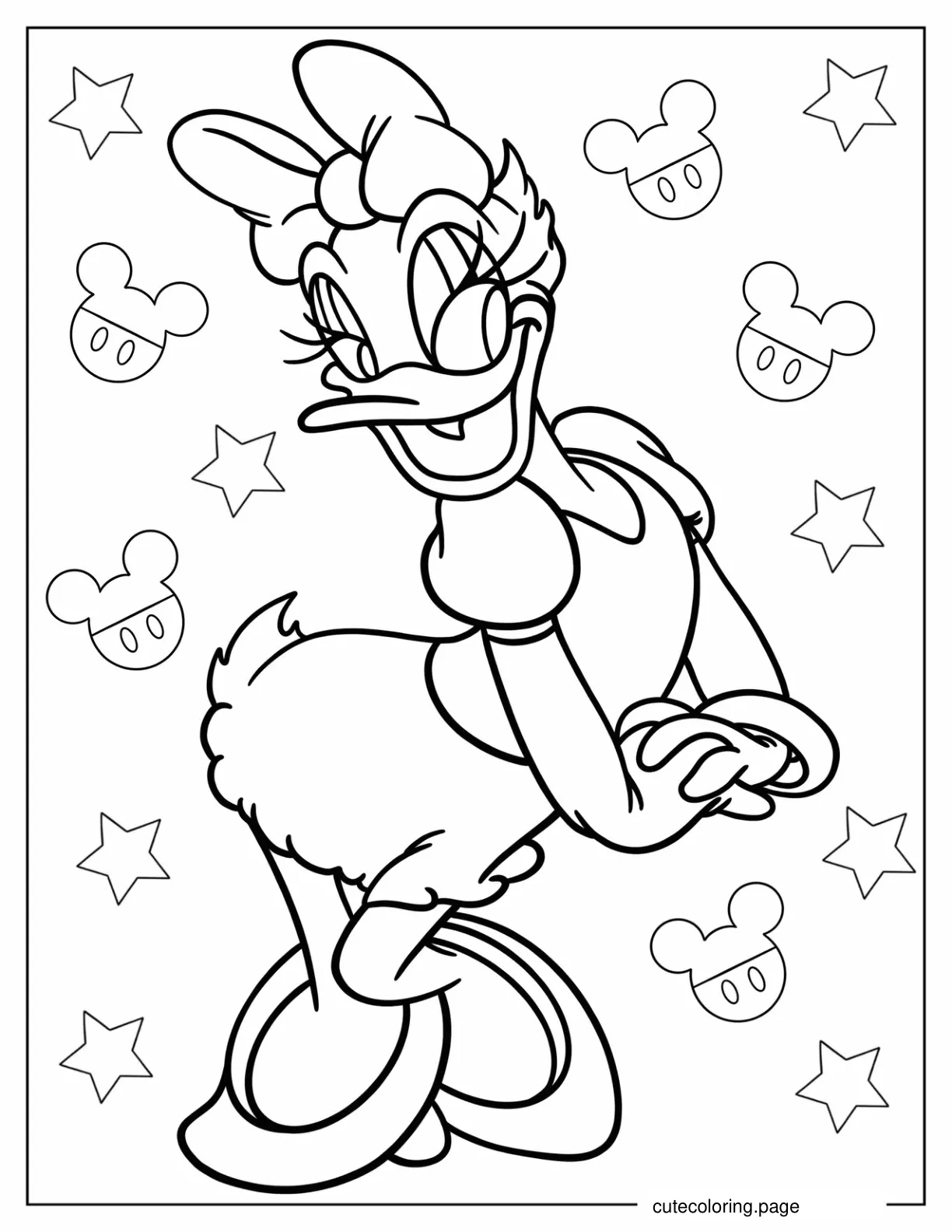 Kawaii Daisy Duck Coloring Page coloring page