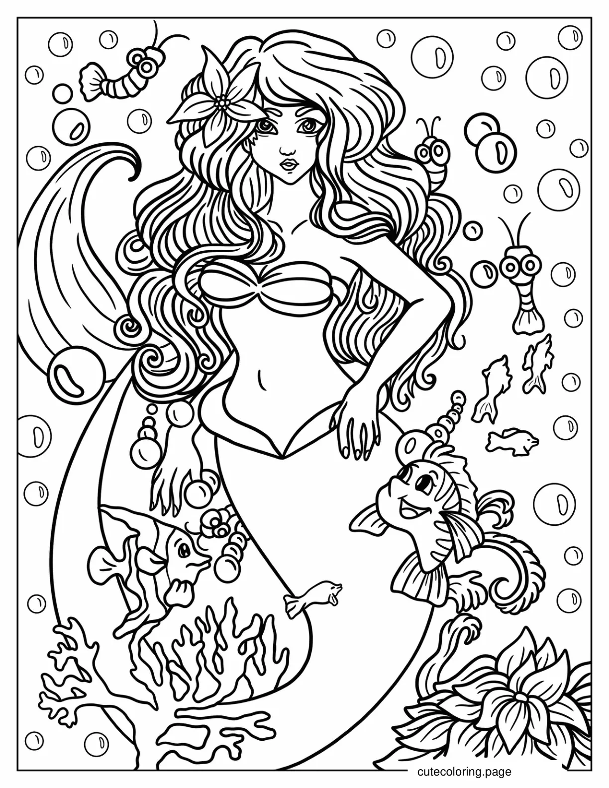 Anime Ariel Under The Sea coloring page