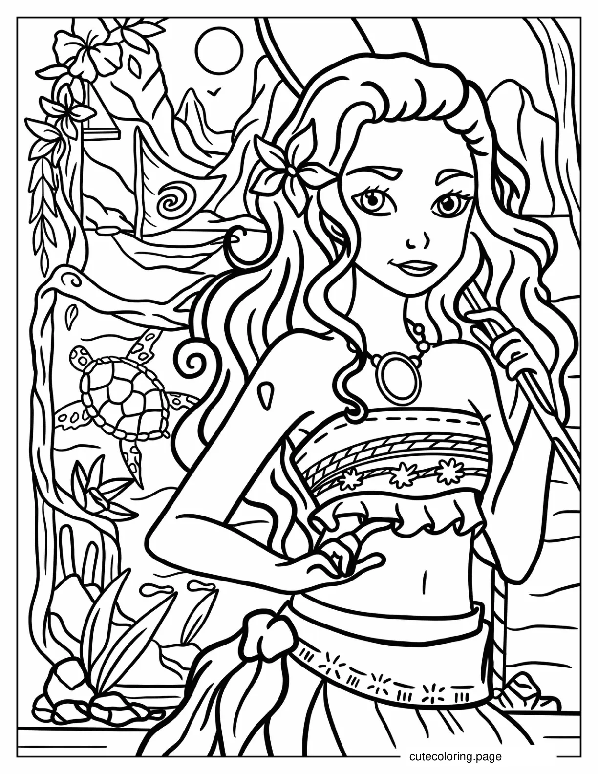 Anime Moana Coloring Sheet coloring page