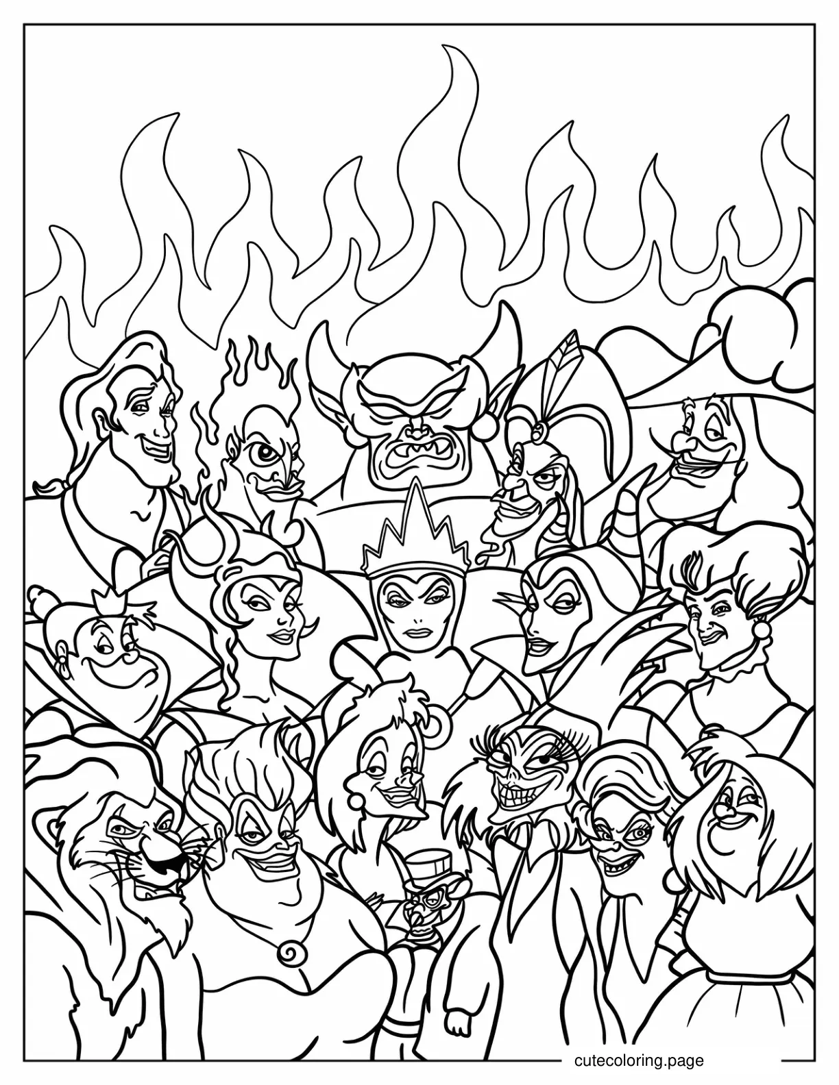 Classic Disney Villains coloring page