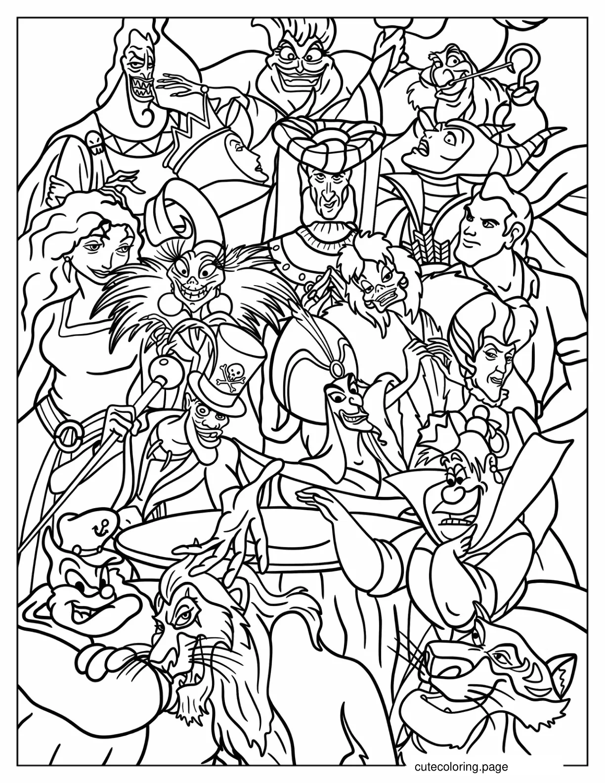 Disney Villains Coloring Sheet coloring page