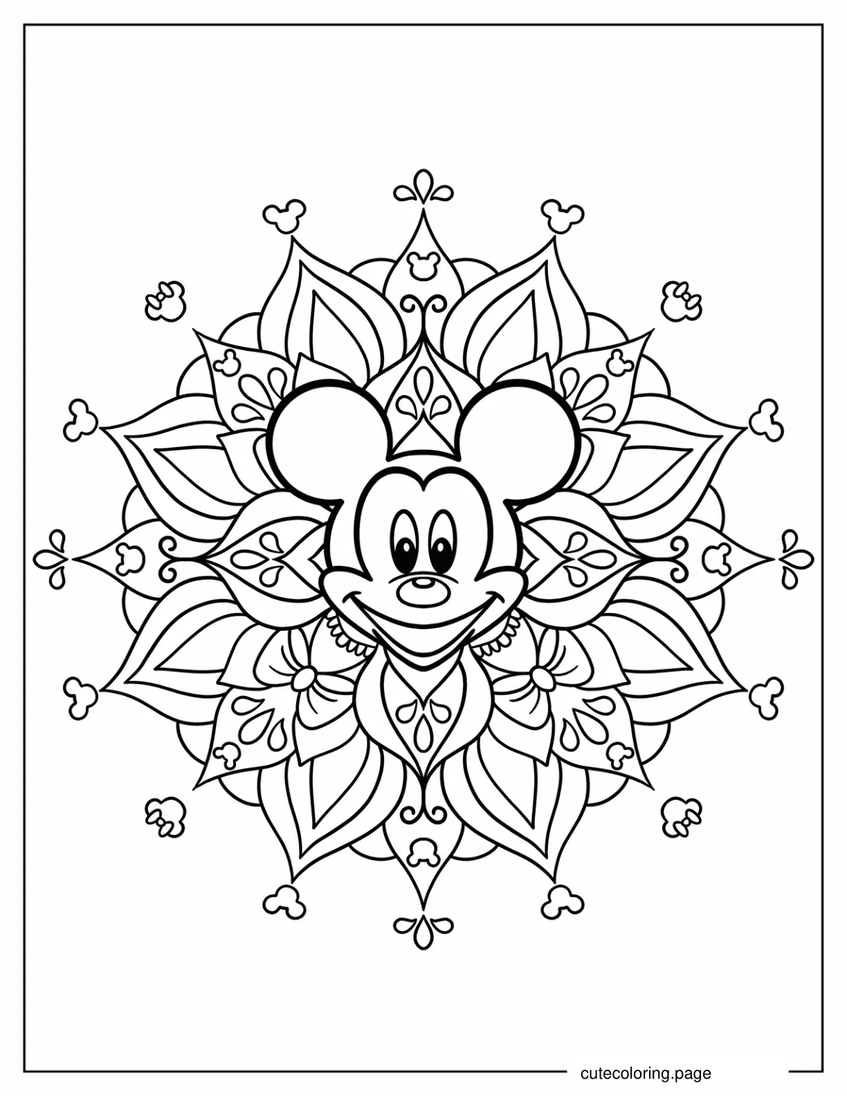 Easy Mickey Mouse Mandala coloring page