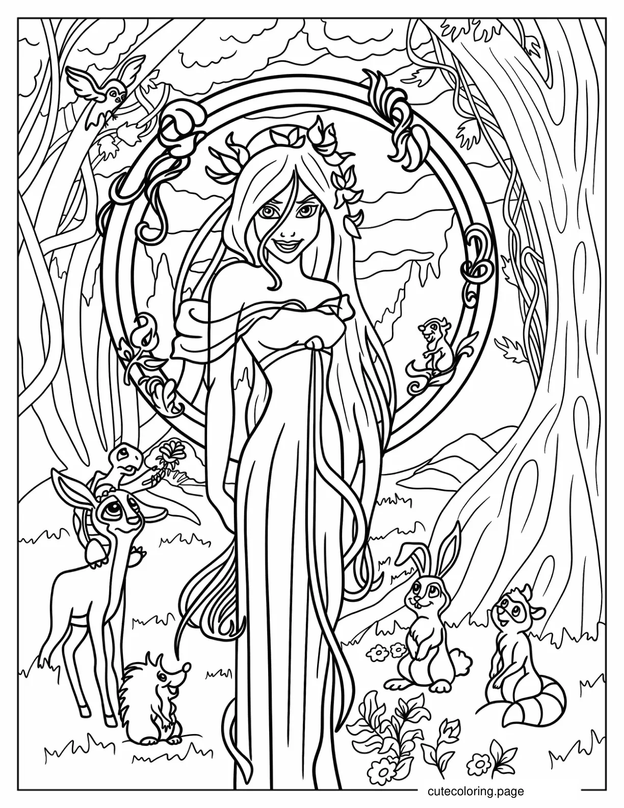 Giselle From Enchanted Coloring Page coloring page