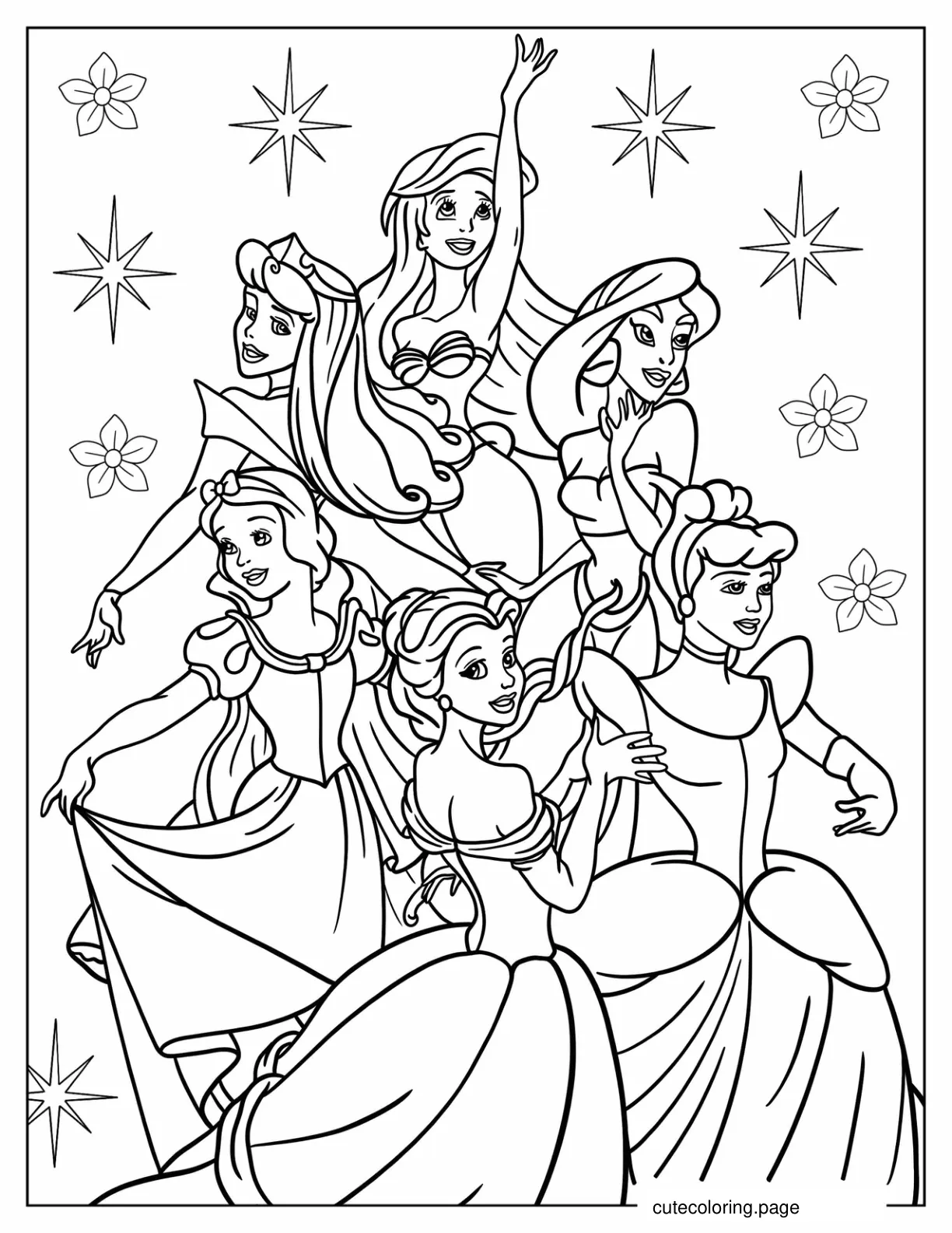 Original Disney Princesses Coloring Sheet coloring page