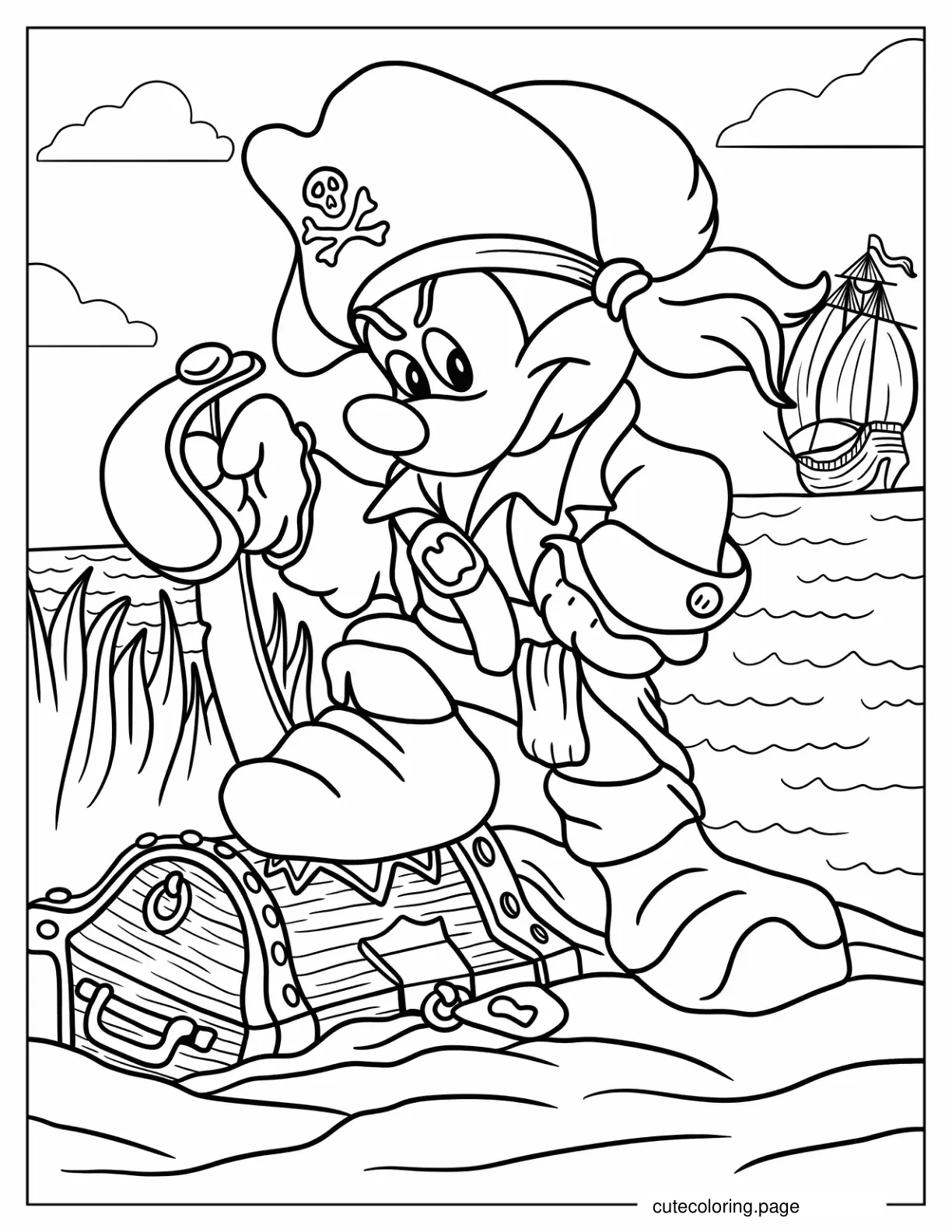 Pirate Mickey Mouse Coloring Page coloring page