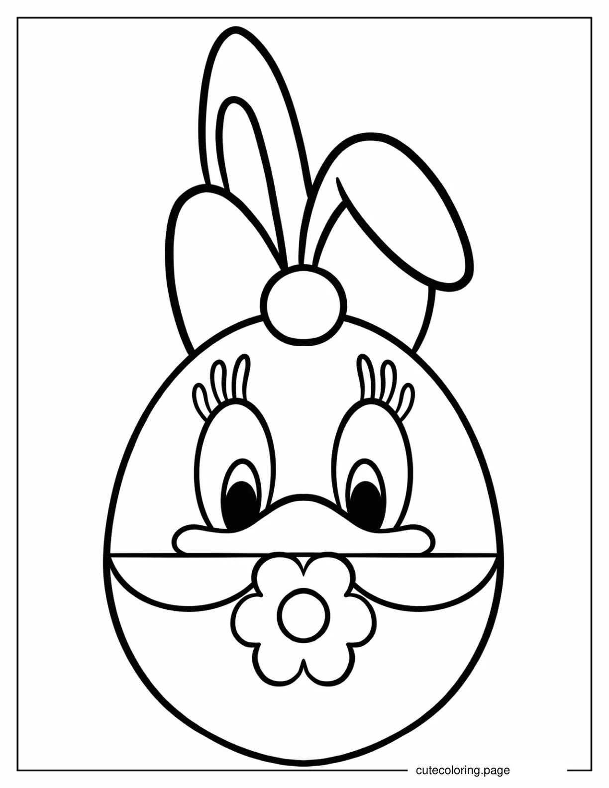 Daisy Duck Easter Egg Coloring Page For Preschoolers coloring page