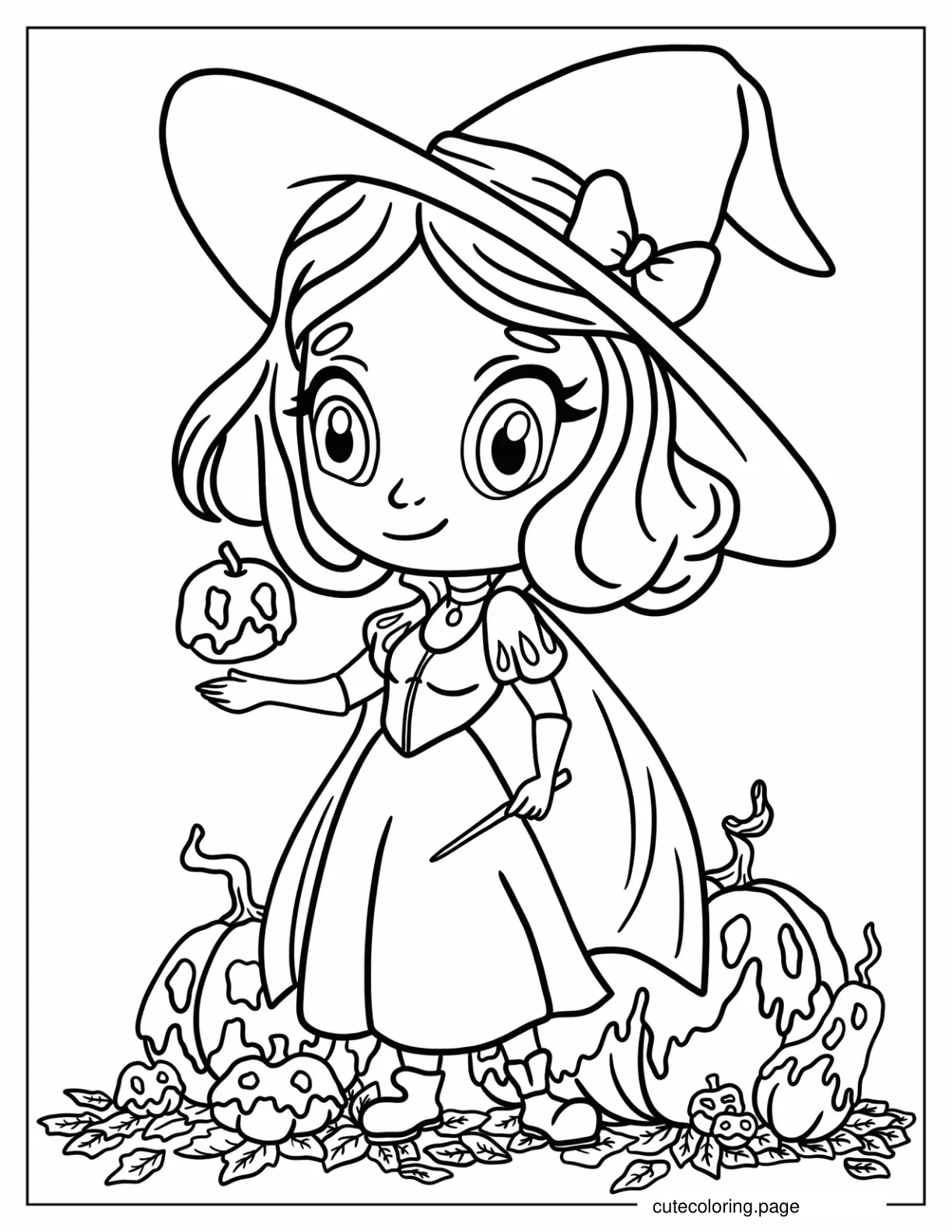 Witch Snow White Disney Halloween Coloring Sheet coloring page