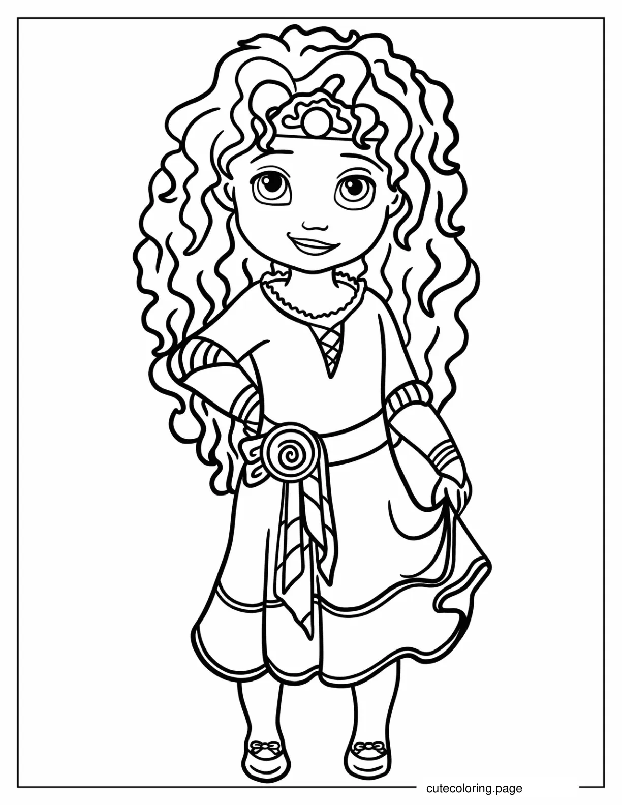 Kawaii Princess Merida Coloring Sheet coloring page