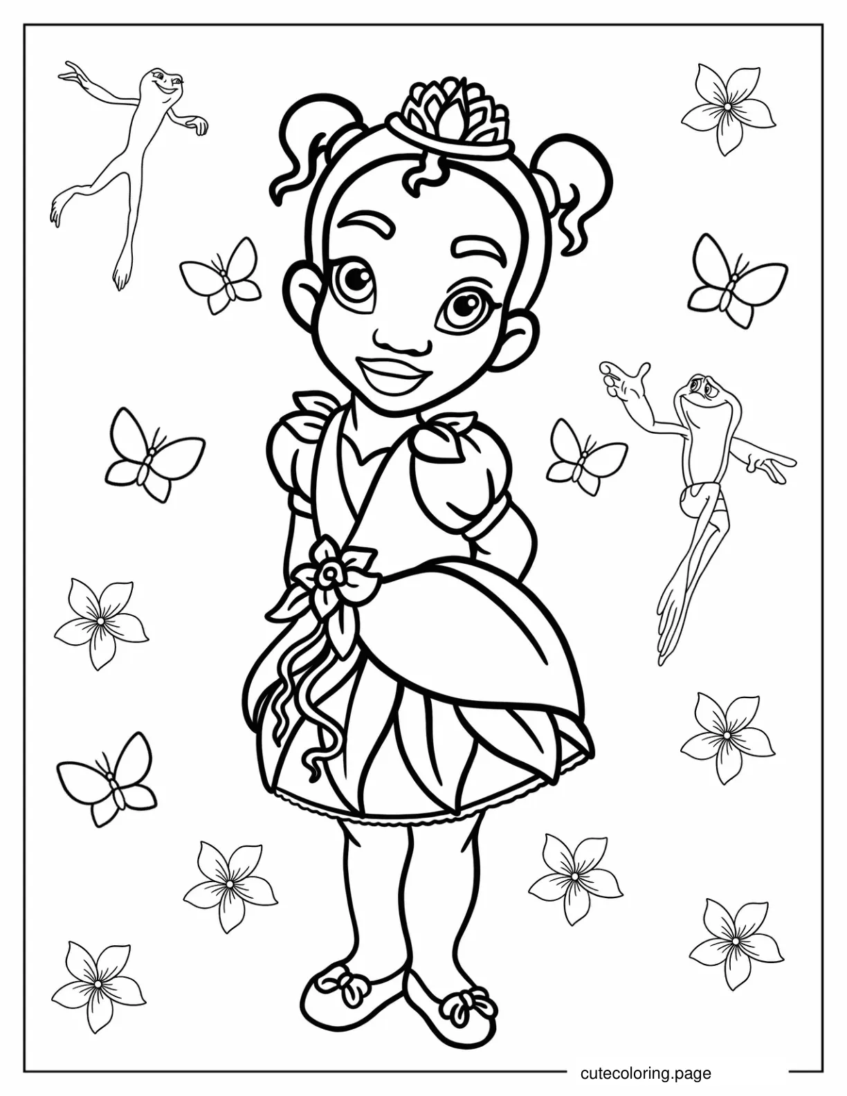 Little Tiana Coloring Page For Preschoolers coloring page