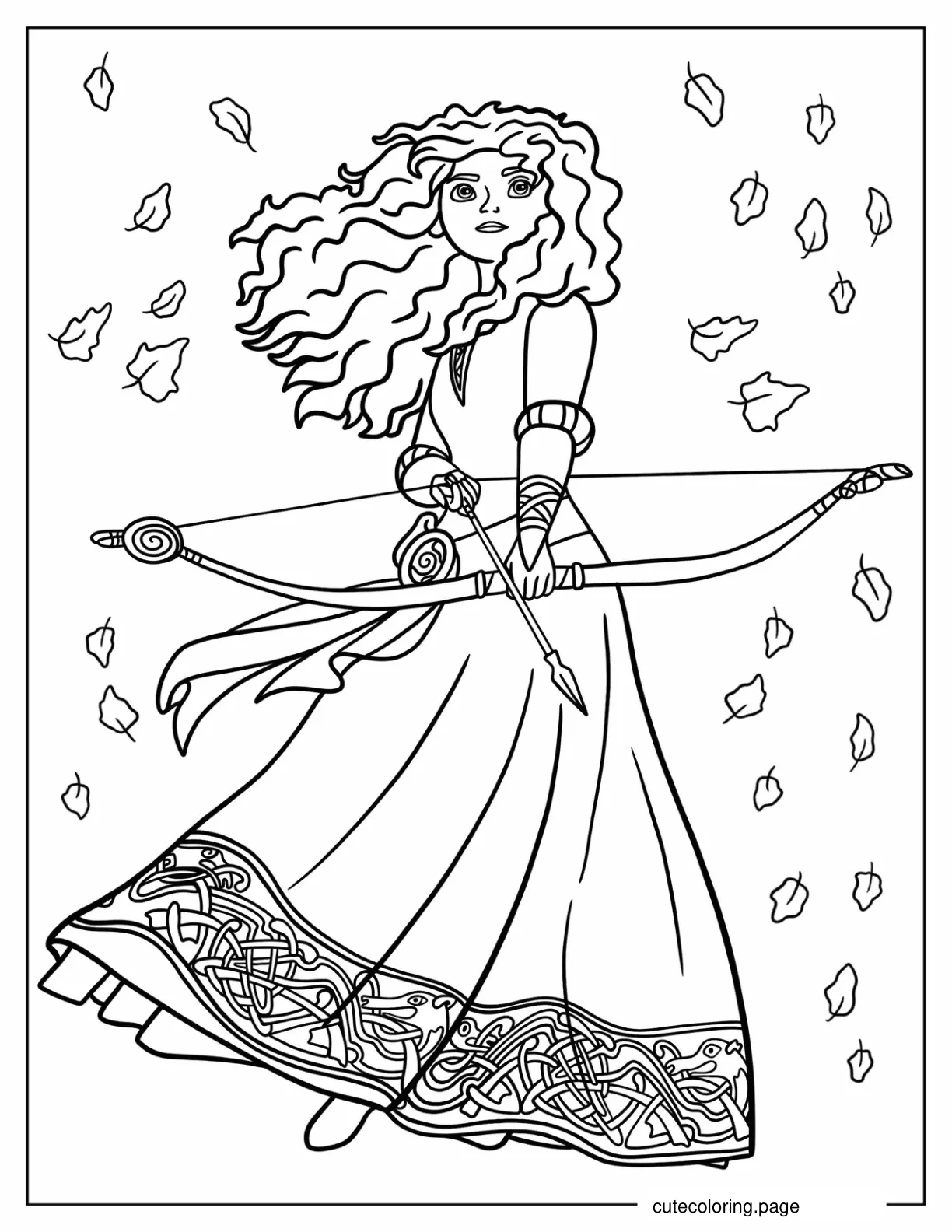 Merida Holding Bow And Arrow Coloring Page coloring page