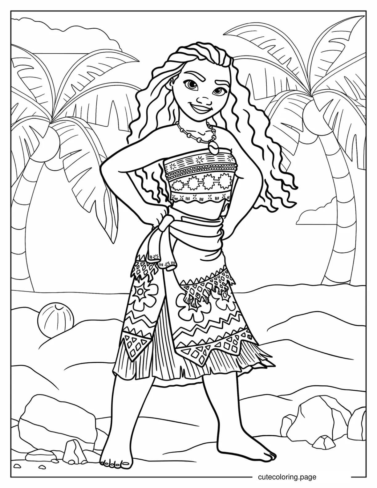 Princess Moana Coloring Page coloring page