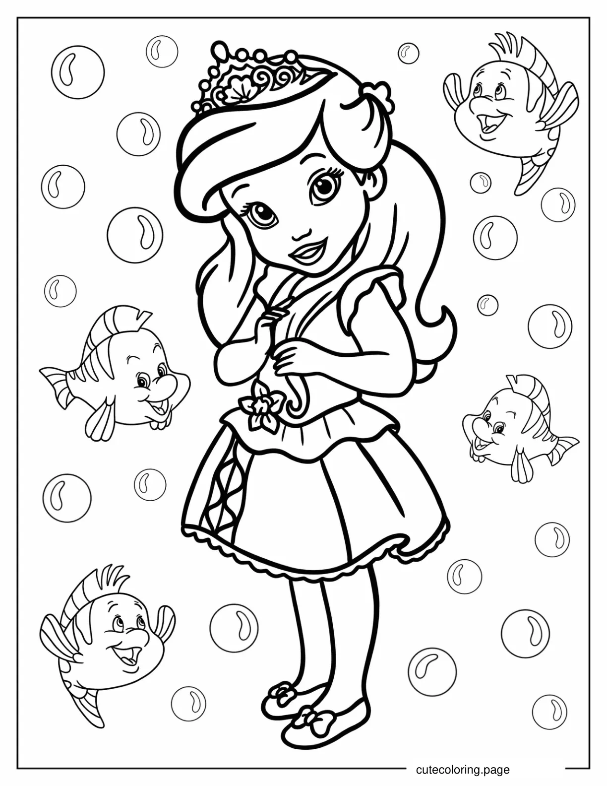 Young Human Ariel Coloring Page coloring page