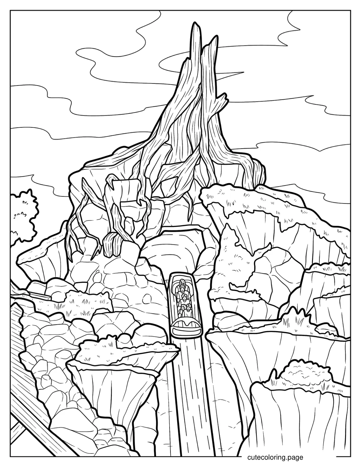 Disneyland Splash Mountain Ride Coloring Page coloring page